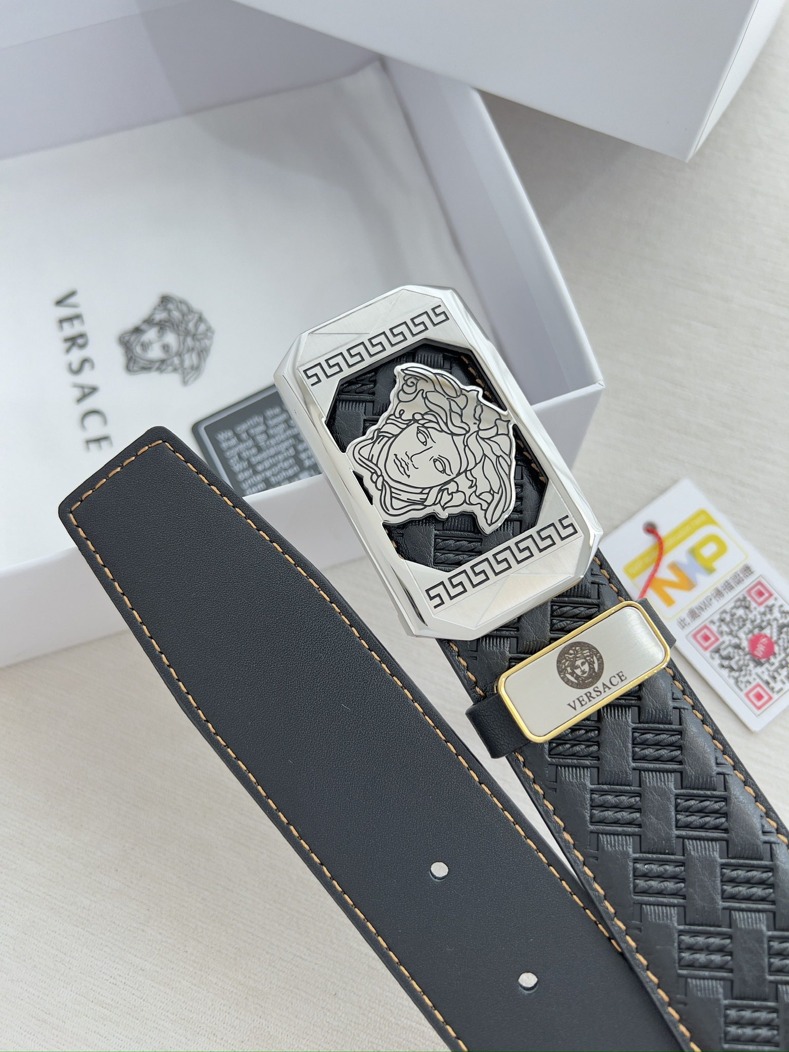 【VERSACE】(ヴェルサーチ) 3.8cmベルト メンズ-BRAND OFF