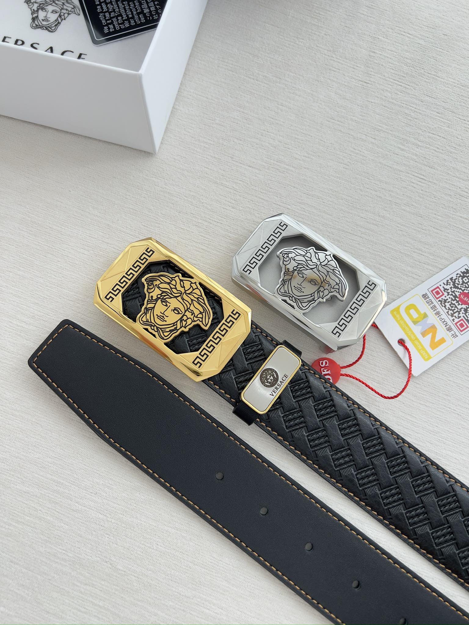 【VERSACE】(ヴェルサーチ) 3.8cmベルト メンズ-BRAND OFF
