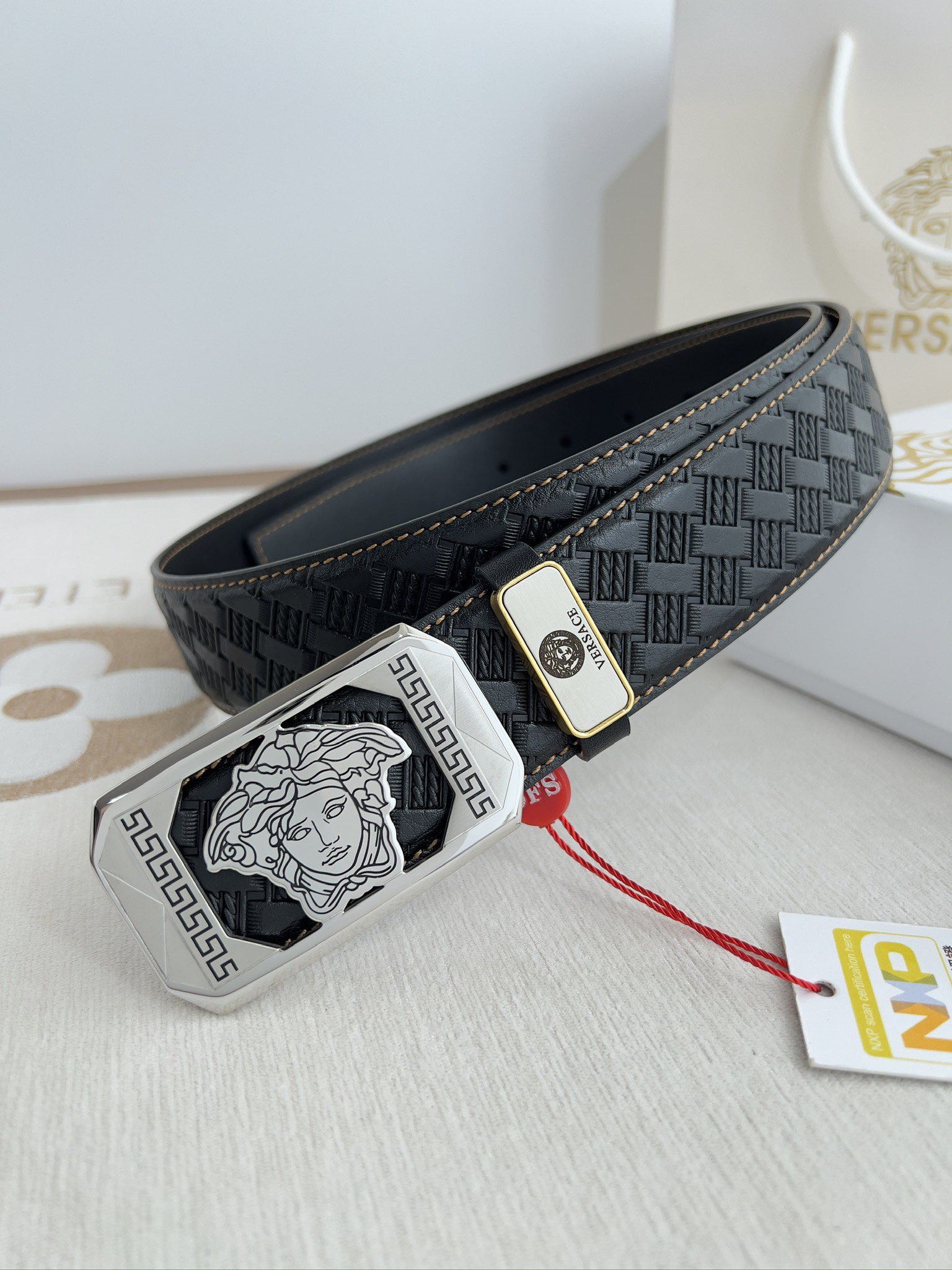 【VERSACE】(ヴェルサーチ) 3.8cmベルト メンズ 24706-BRAND OFF