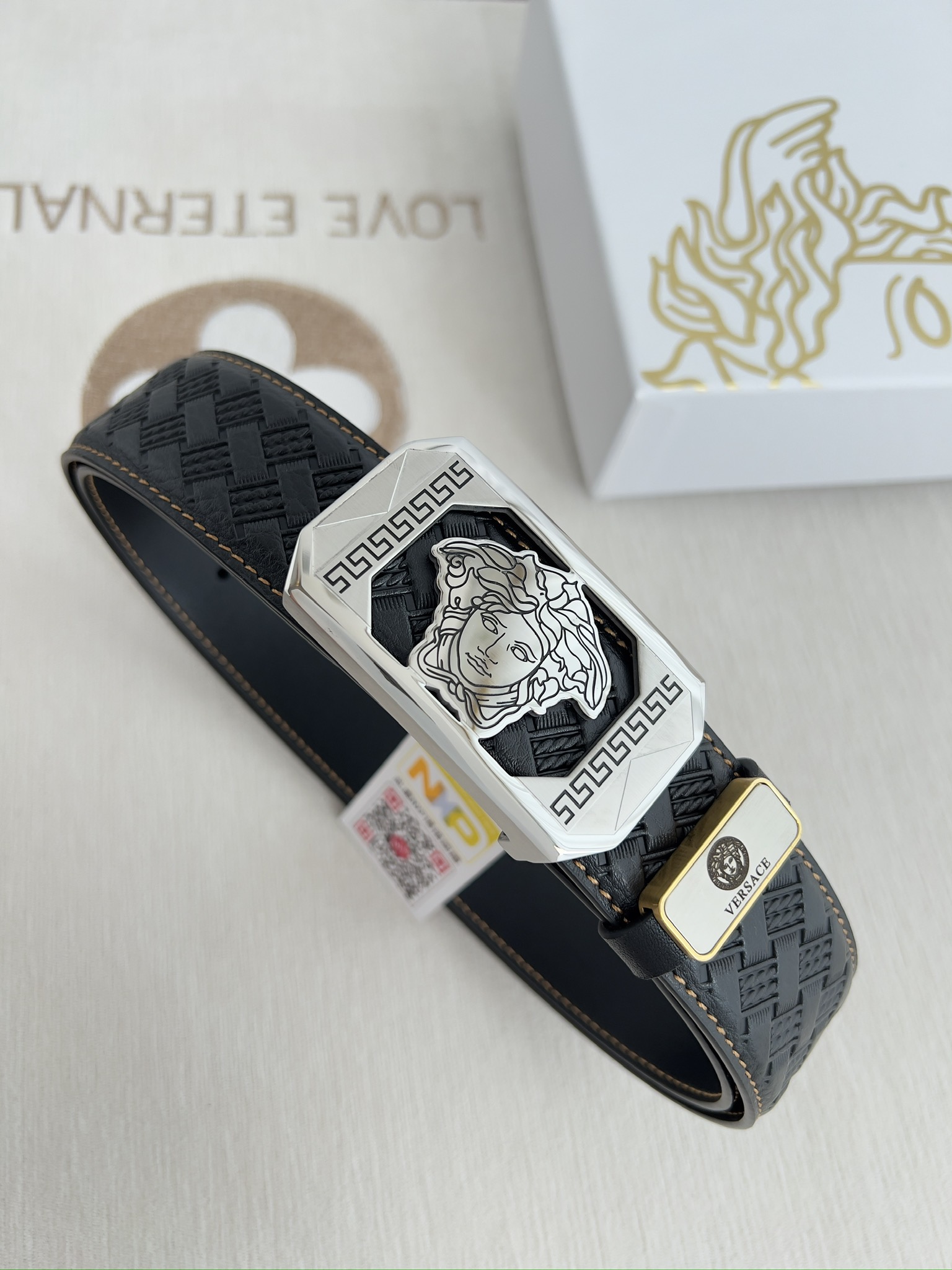 【VERSACE】(ヴェルサーチ) 3.8cmベルト メンズ 24706-BRAND OFF