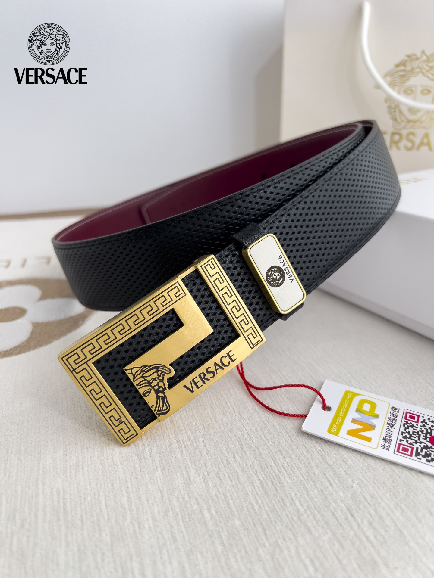 【2026】【VERSACE】(ヴェルサーチ) 3.8cmベルト メンズ 24706-BRAND OFF