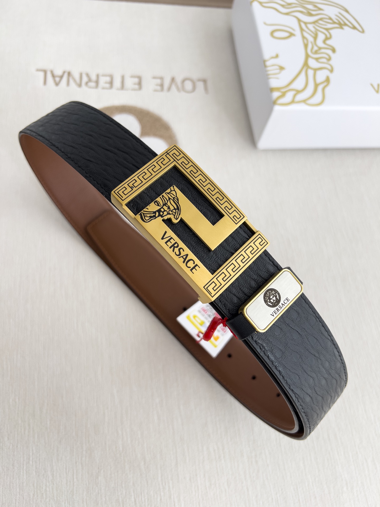 【VERSACE】(ヴェルサーチ) 3.8cmベルト メンズ-BRAND OFF