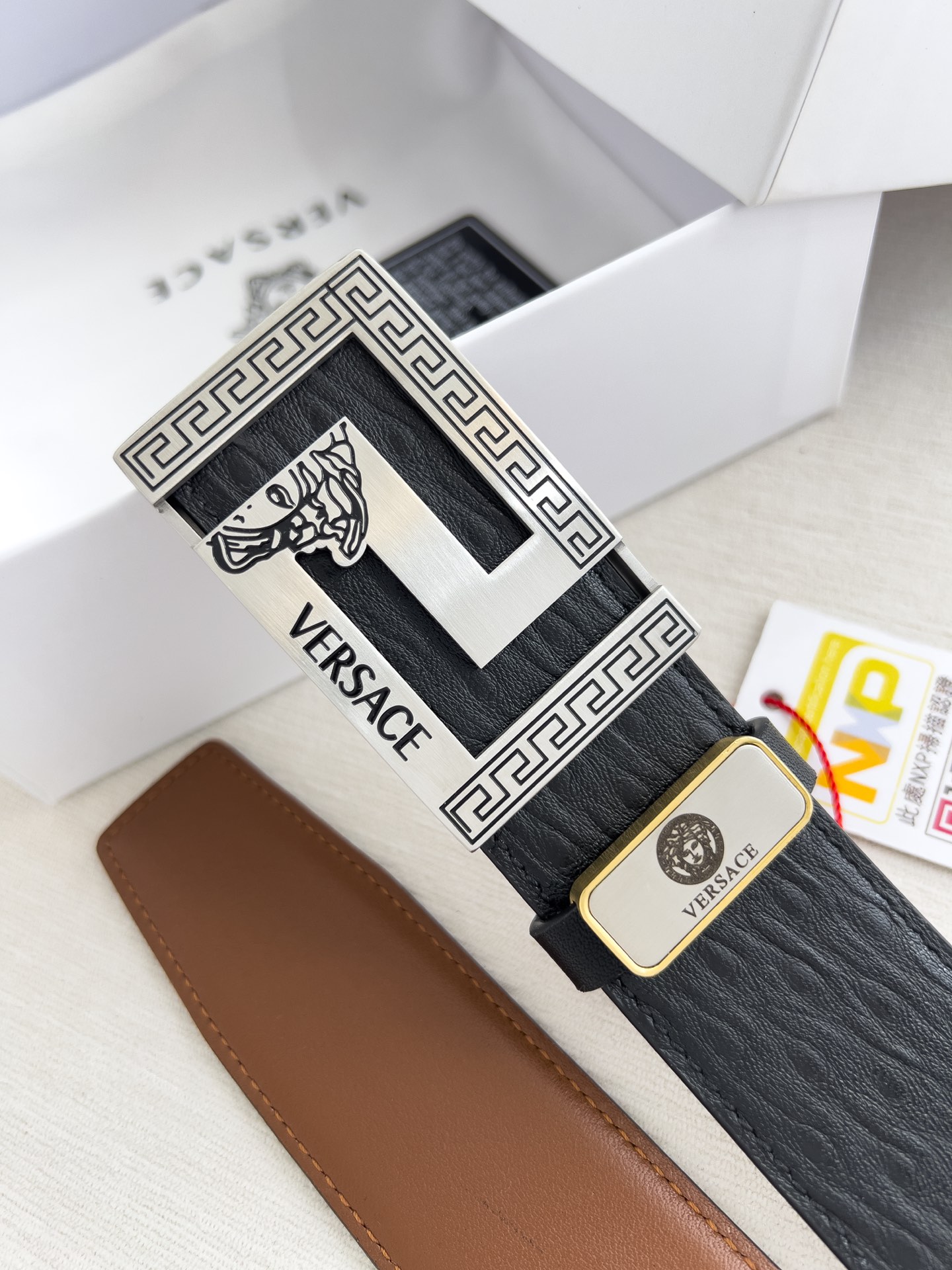 【VERSACE】(ヴェルサーチ) 3.8cmベルト メンズ-BRAND OFF