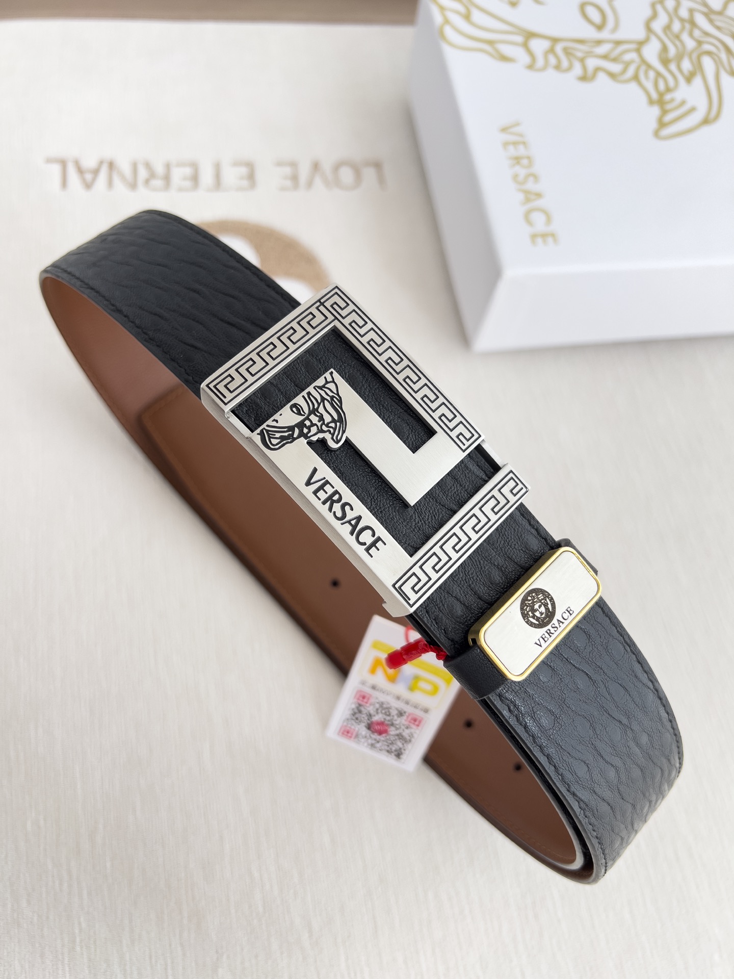 【VERSACE】(ヴェルサーチ) 3.8cmベルト メンズ-BRAND OFF