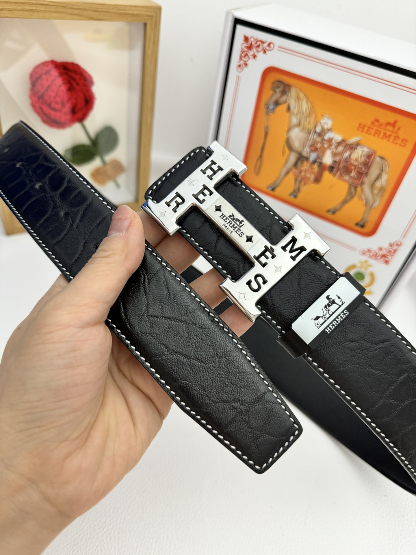 【Hermès】(エルメス) 3.8cmベルト メンズ-BRAND OFF