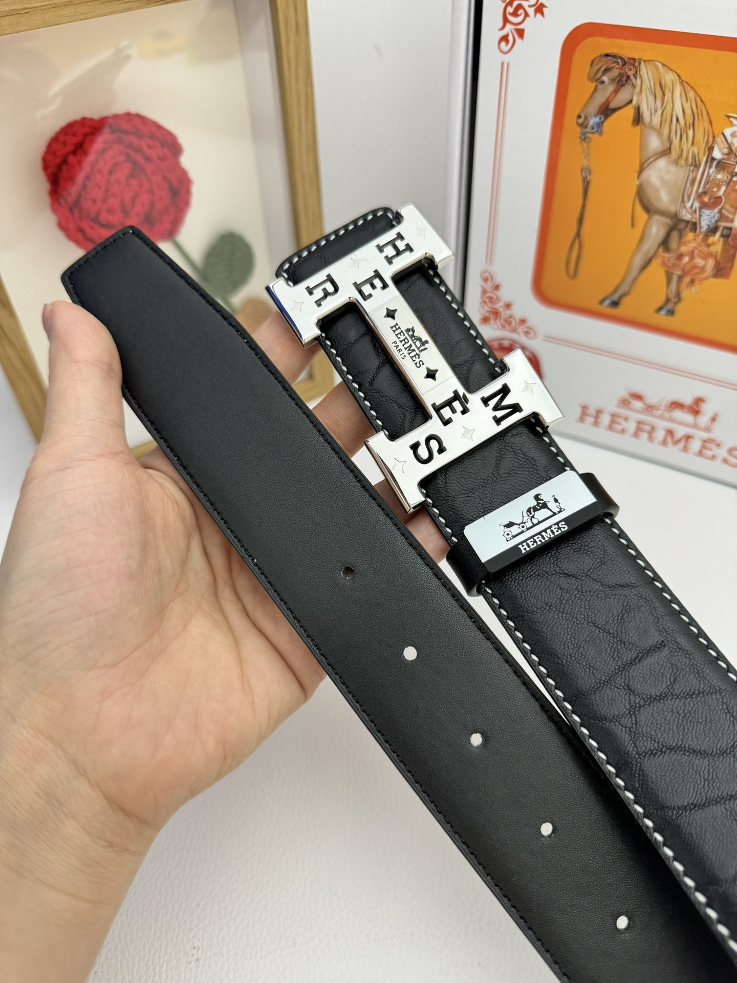 【Hermès】(エルメス) 3.8cmベルト メンズ-BRAND OFF