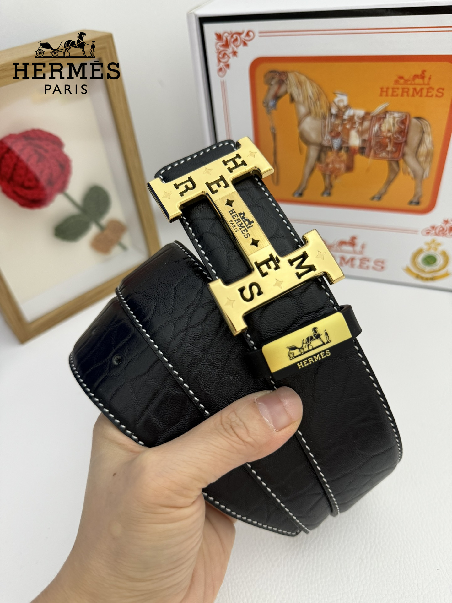 【Hermès】(エルメス) 3.8cmベルト メンズ-BRAND OFF