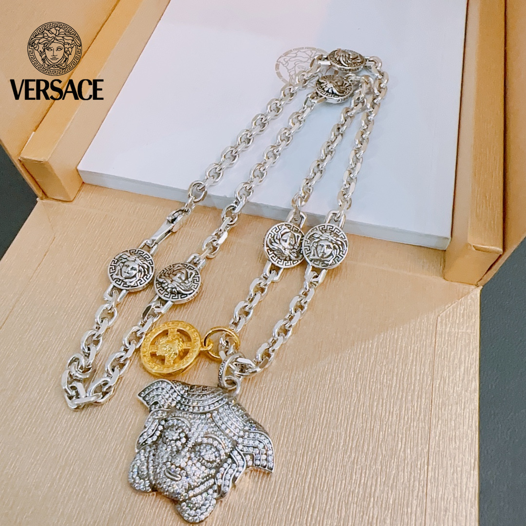 【VERSACE】ネックレス、新しいネックレス万能シンプルファッションオーナメント 2474-BRAND OFF