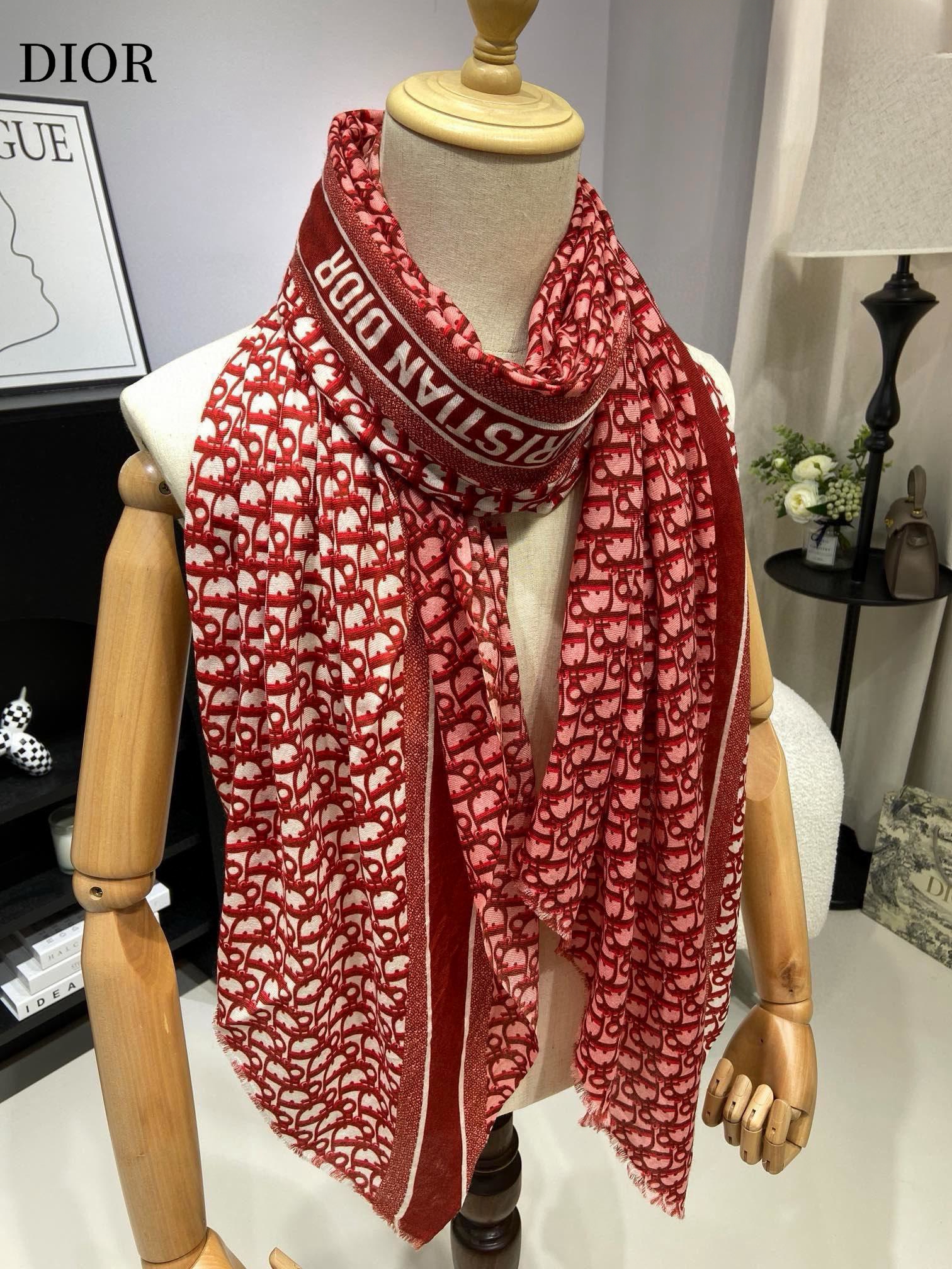 【DIOR  ディオール 】スカーフ  200*110cm  241108-BRAND OFF
