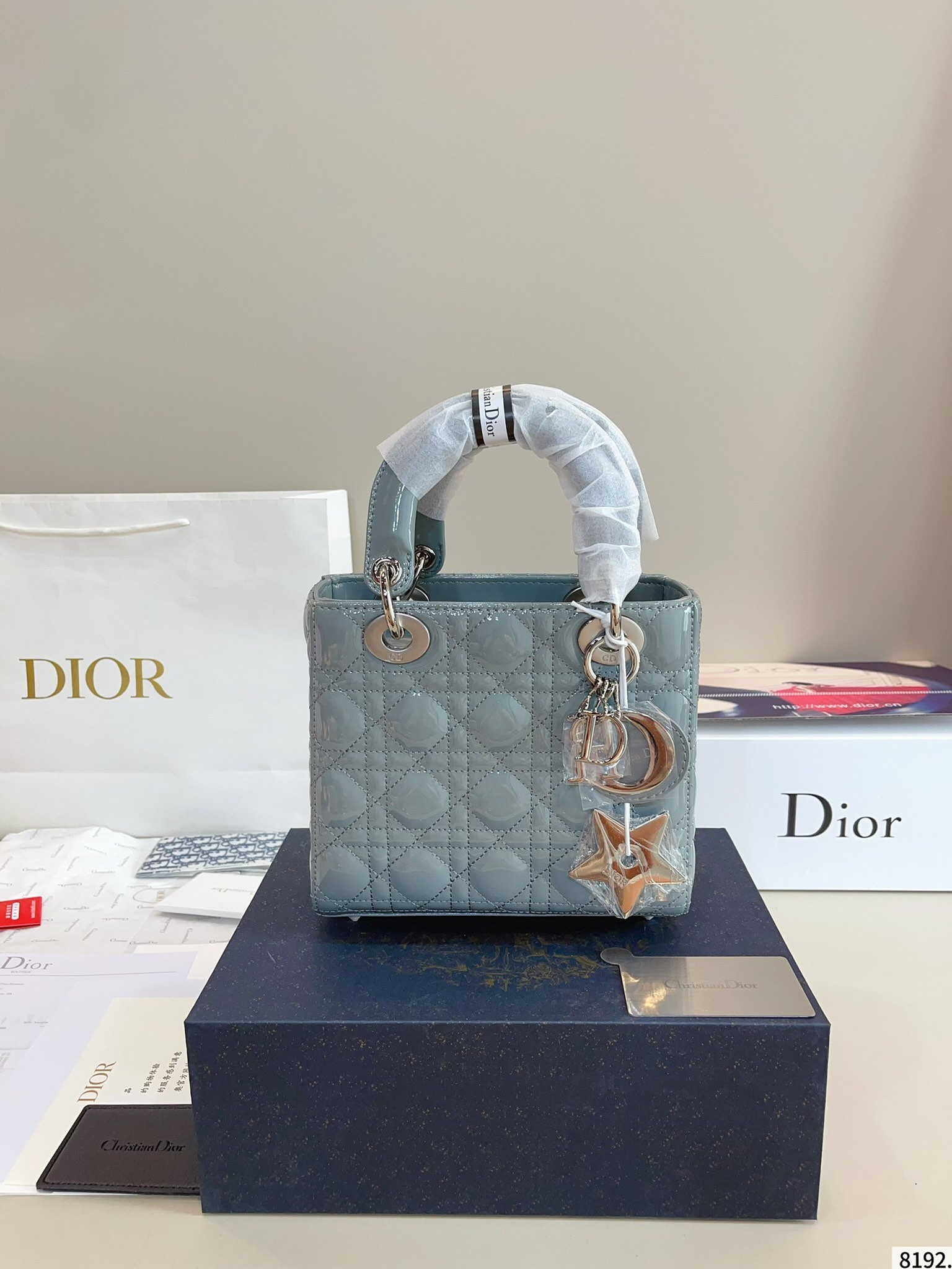 【DIOR公式旗艦店】レディディオール Lady ハンドバッグ シルバー金具-BRAND OFF