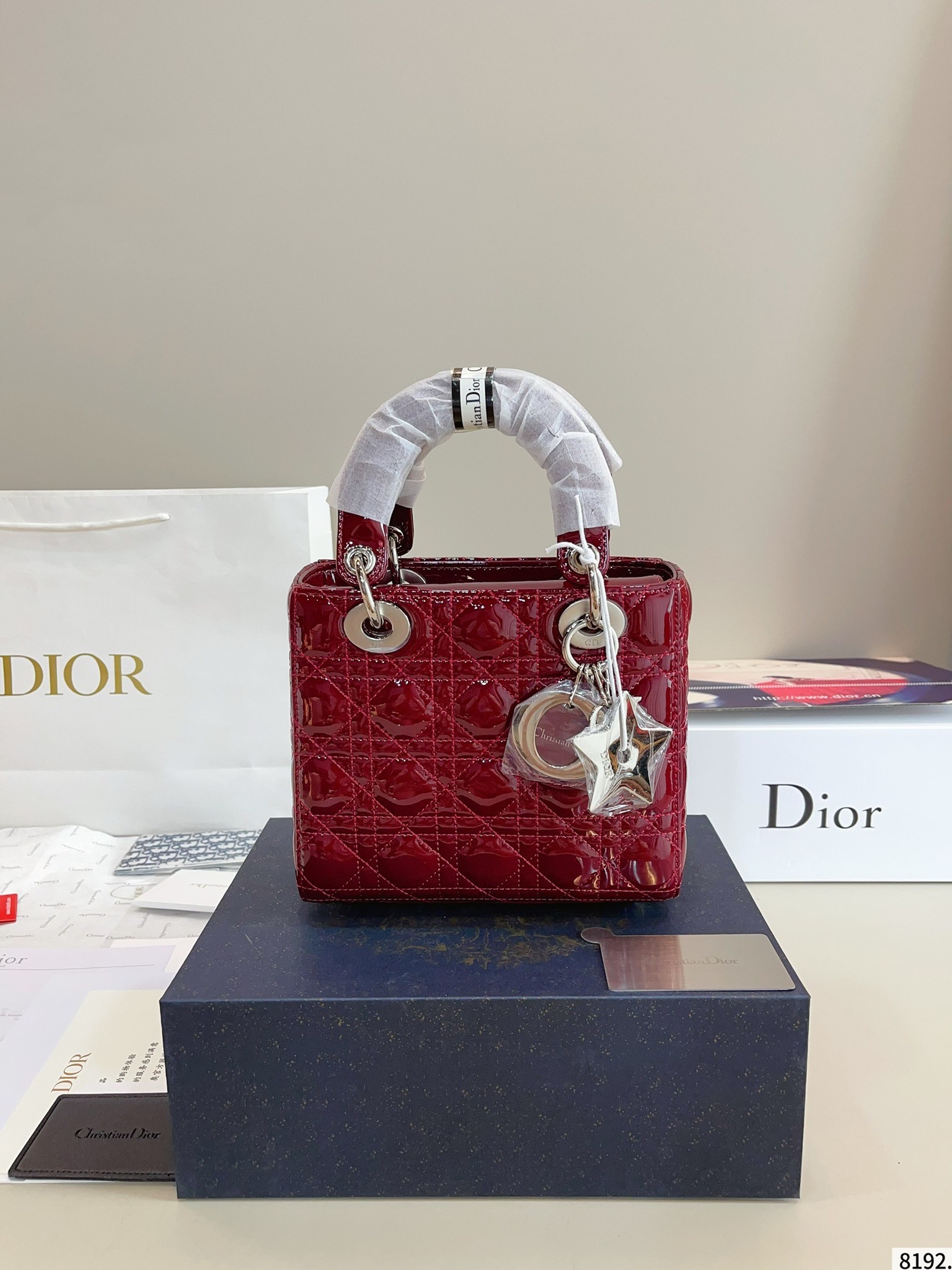 【DIOR公式旗艦店】レディディオール Lady ハンドバッグ シルバー金具-BRAND OFF