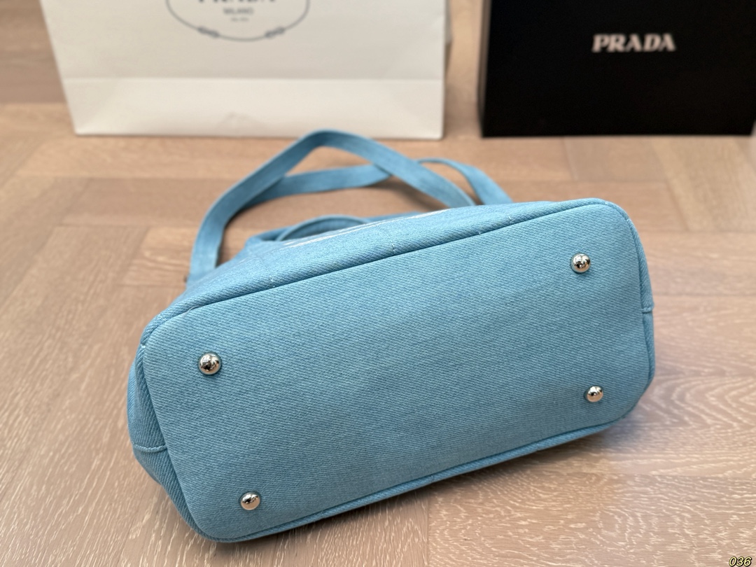 【PRADA公式旗艦店】プラダ デニム ハンドバッグ-BRAND OFF