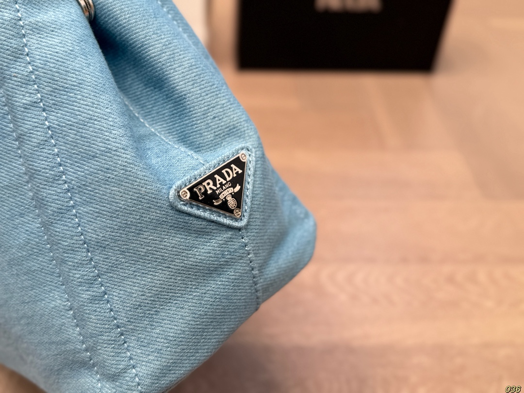 【PRADA公式旗艦店】プラダ デニム ハンドバッグ-BRAND OFF