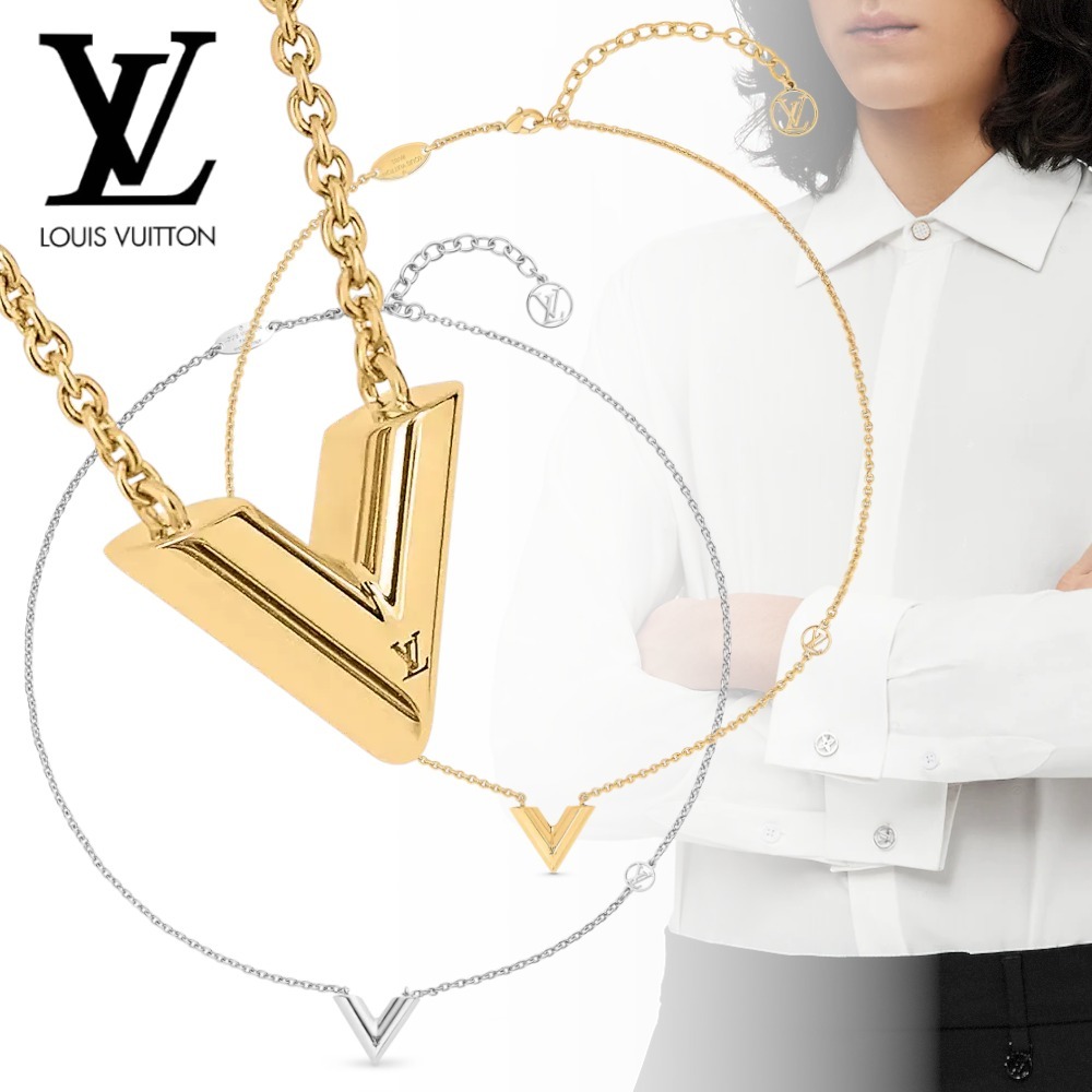 【2026】【Louis Vuitton】ネックレス・エセンシャル V ロゴ-BRAND OFF
