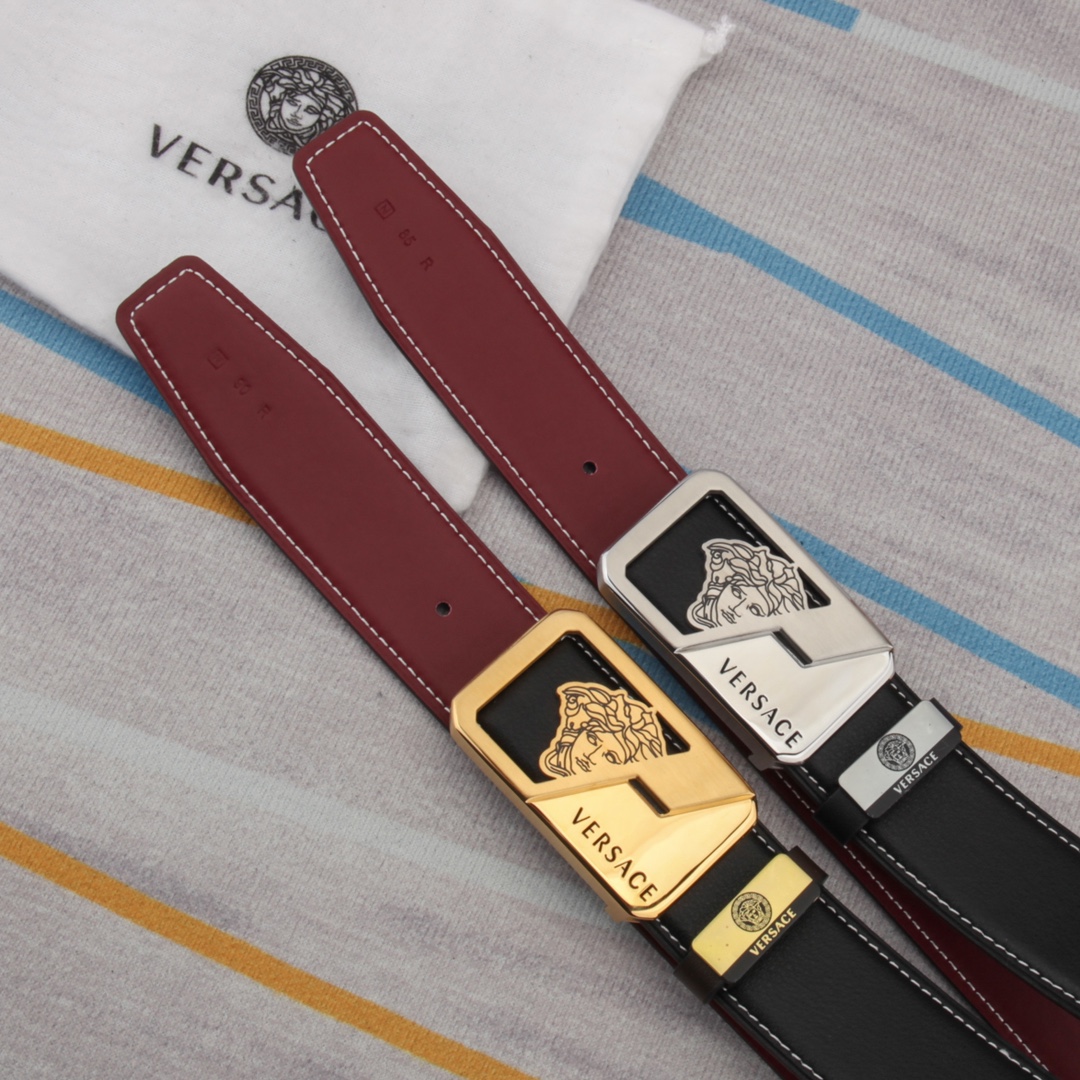 【VERSACE】(ヴェルサーチ) 3.8cmベルト メンズ-BRAND OFF