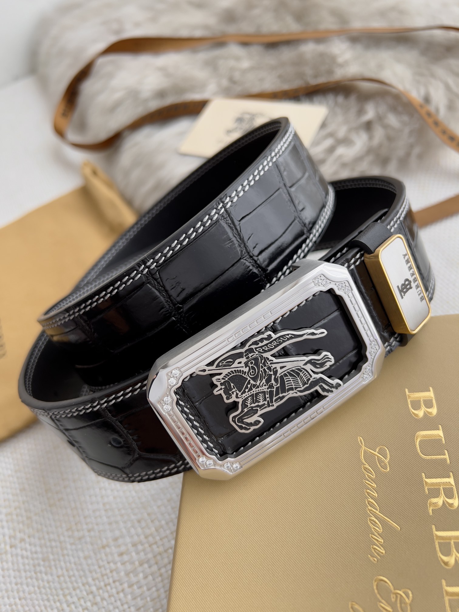 【BURBERRY 】(バーバリー) 3.8cmベルト メンズ-BRAND OFF