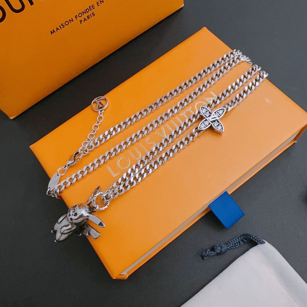 【LOUIS VUITTON】ネックレス、新しいネックレス万能シンプルファッションオーナメント-BRAND OFF