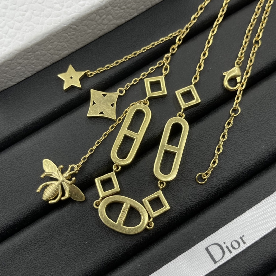 【DIOR】ネックレス、新しいネックレス万能シンプルファッションオーナメント-BRAND OFF