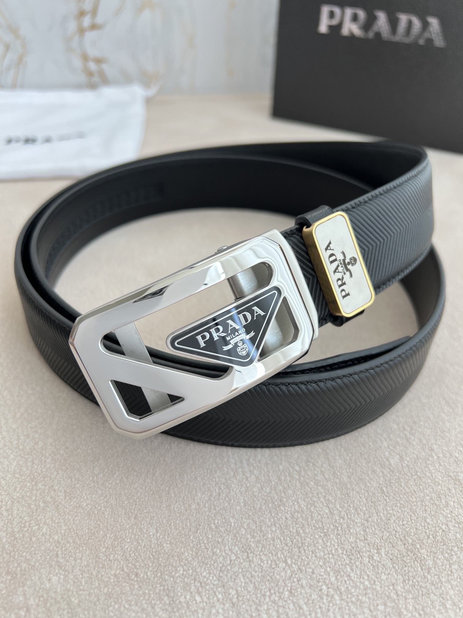 【PRADA】(プラダ) 3.5cmベルト メンズ-BRAND OFF