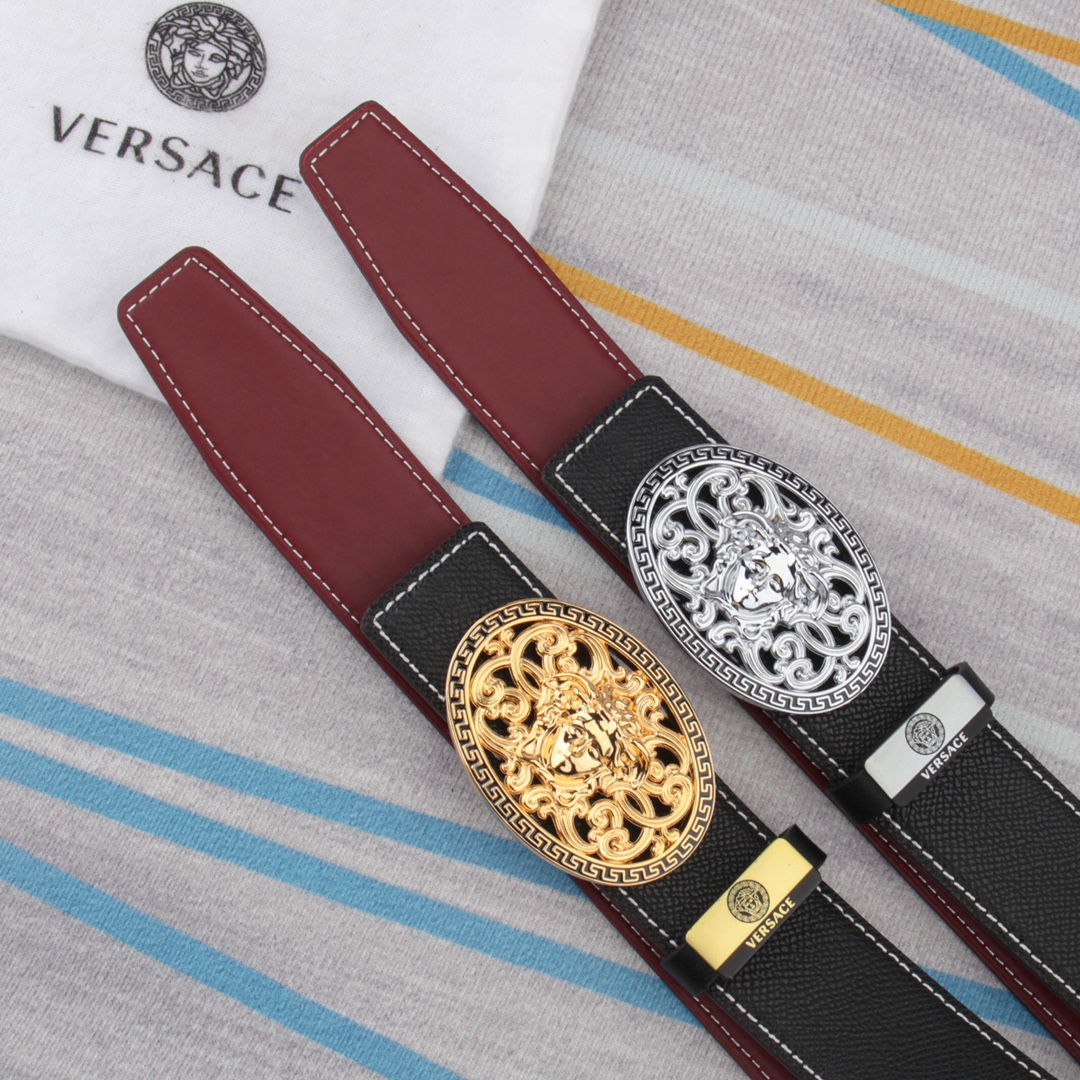 【VERSACE】(ヴェルサーチ) 3.8cmベルト メンズ-BRAND OFF