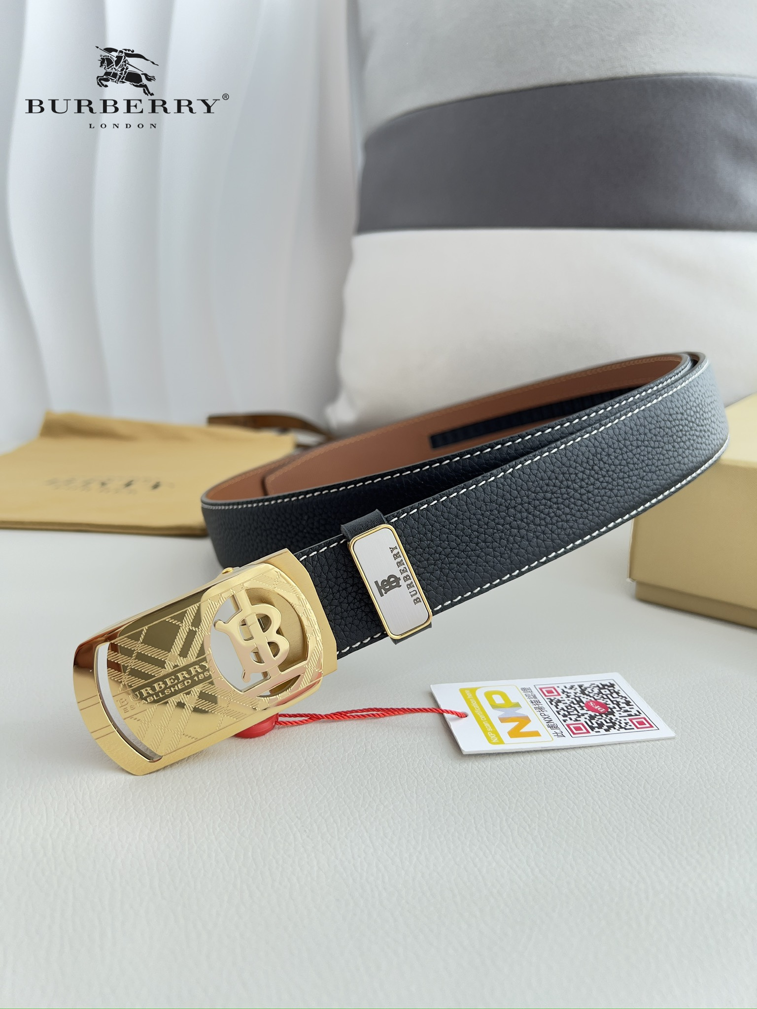 【BURBERRY】(バーバリー) 3.5cmベルト メンズ-BRAND OFF