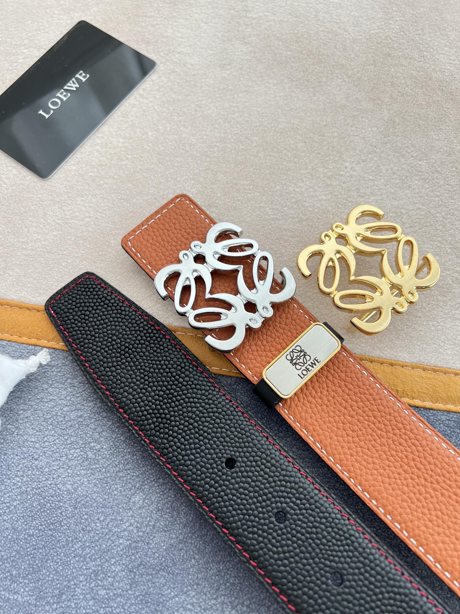 【LOEWE】(ロエベ)3.8cmベルト メンズ-BRAND OFF