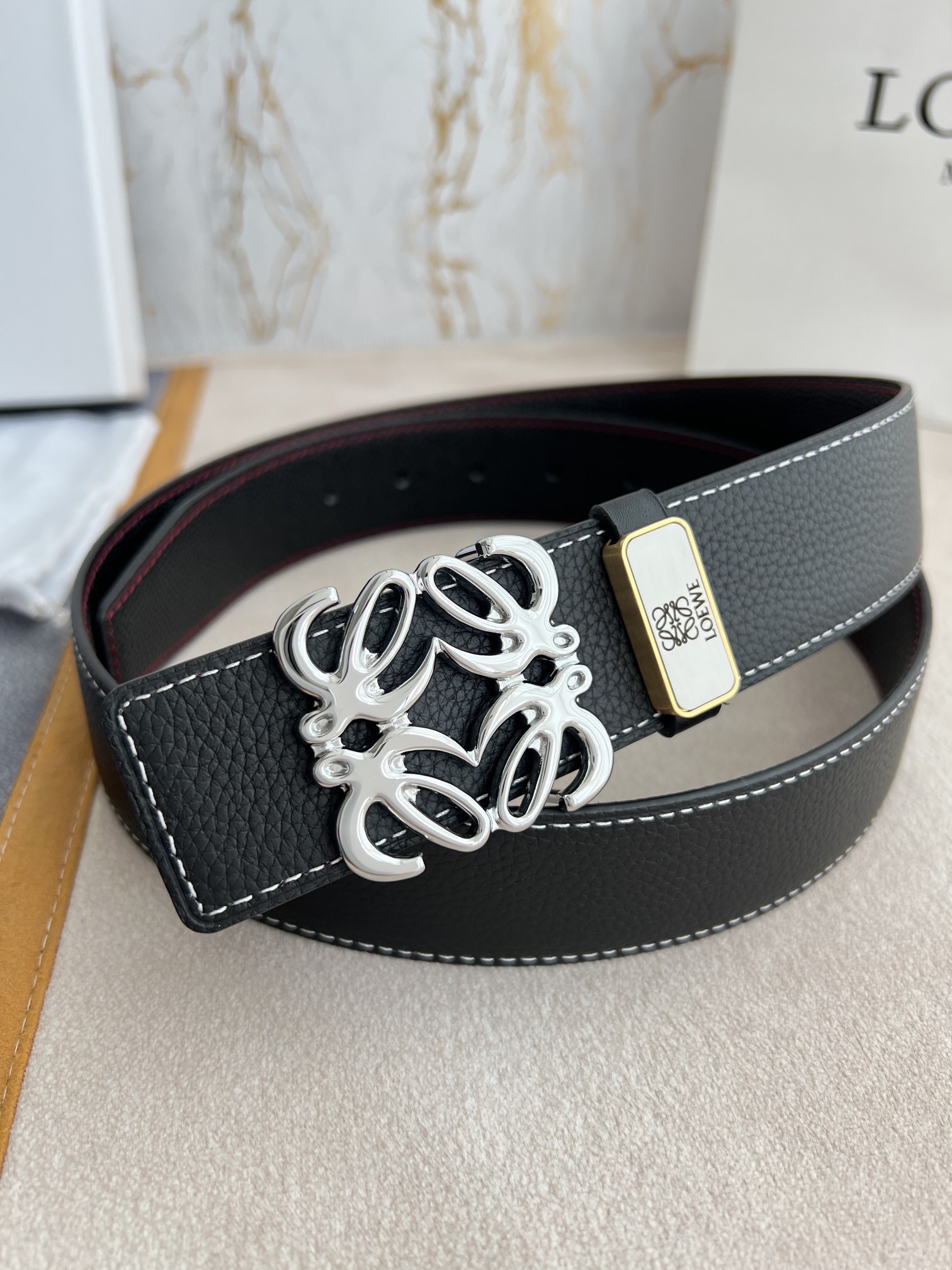 【2026】【LOEWE】(ロエベ)3.8cmベルト メンズ-BRAND OFF