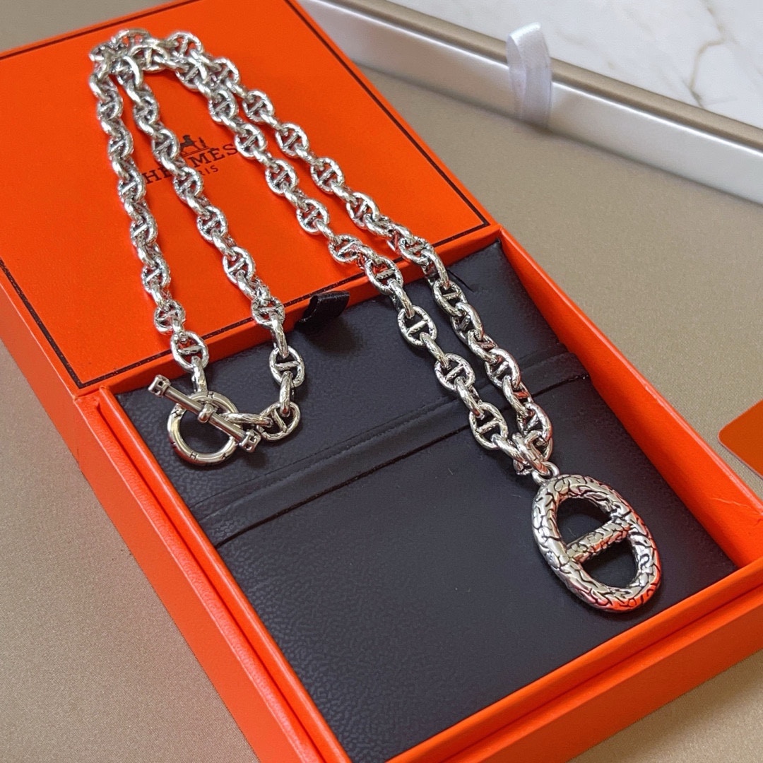 【HERMES】ネックレス、新しいネックレス万能シンプルファッションオーナメント 2473-BRAND OFF