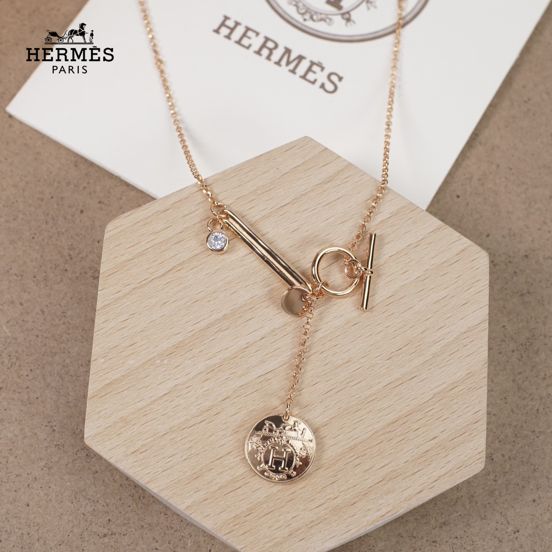【HERMES】ネックレス、新しいネックレス万能シンプルファッションオーナメント 2473-BRAND OFF