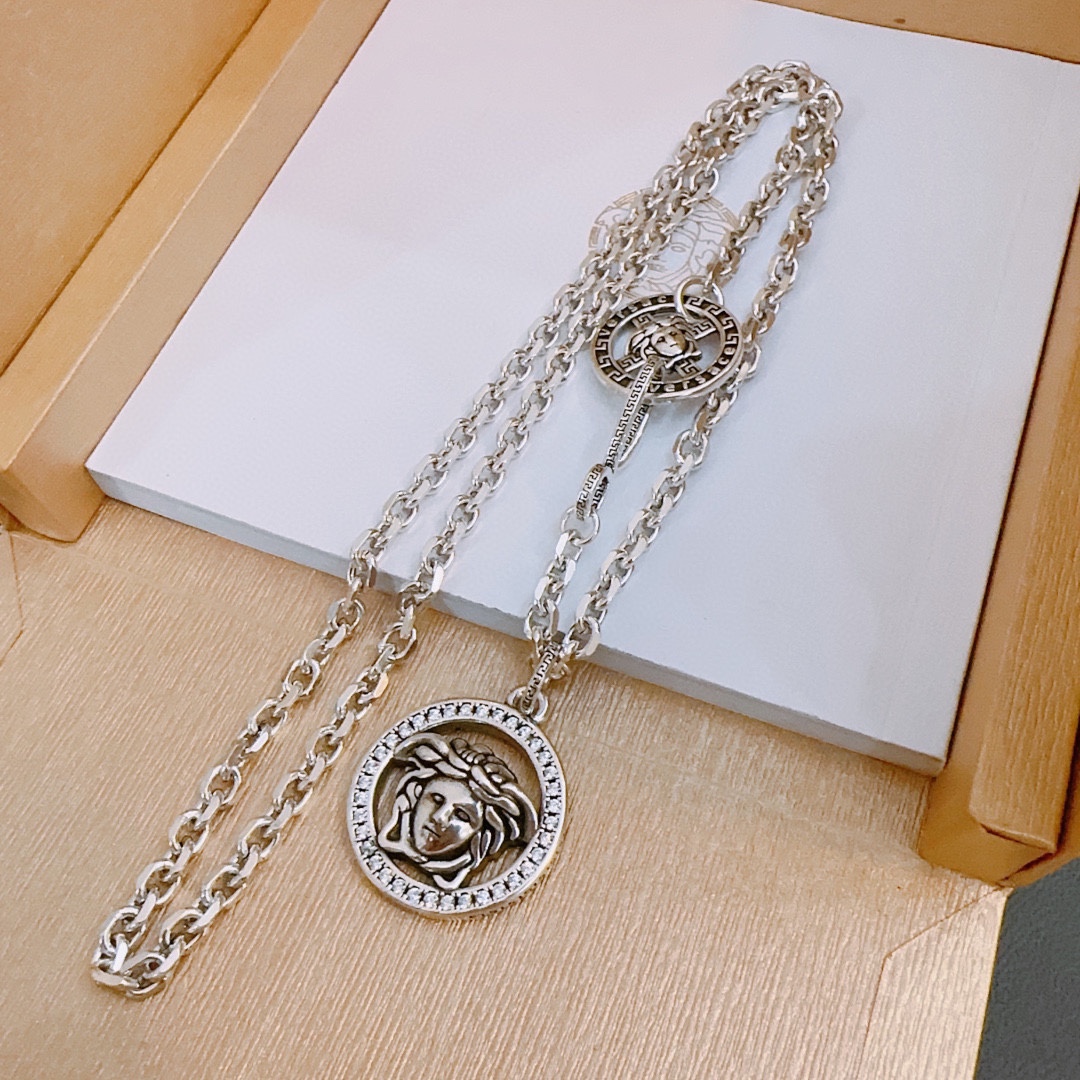 【VERSACE】ネックレス、新しいネックレス万能シンプルファッションオーナメント 2474-BRAND OFF