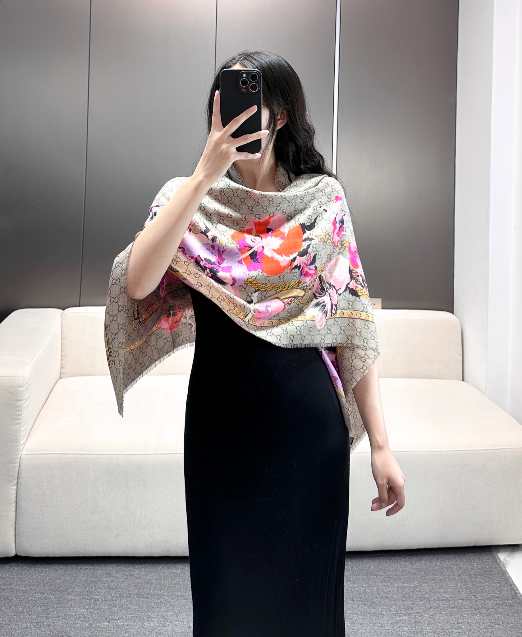 【GUCCI グッチ】スカーフ140*140CM  241108-BRAND OFF