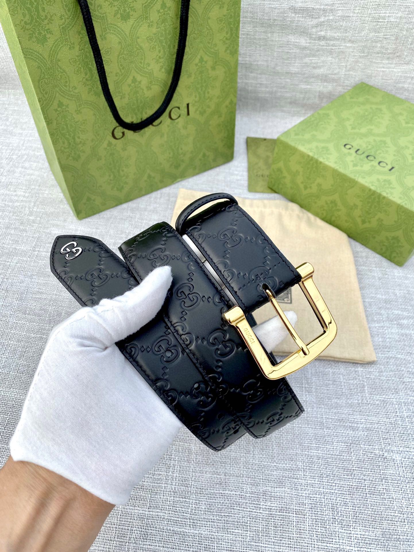 【GUCCI】(クッチ) 4cmベルト メンズ-BRAND OFF