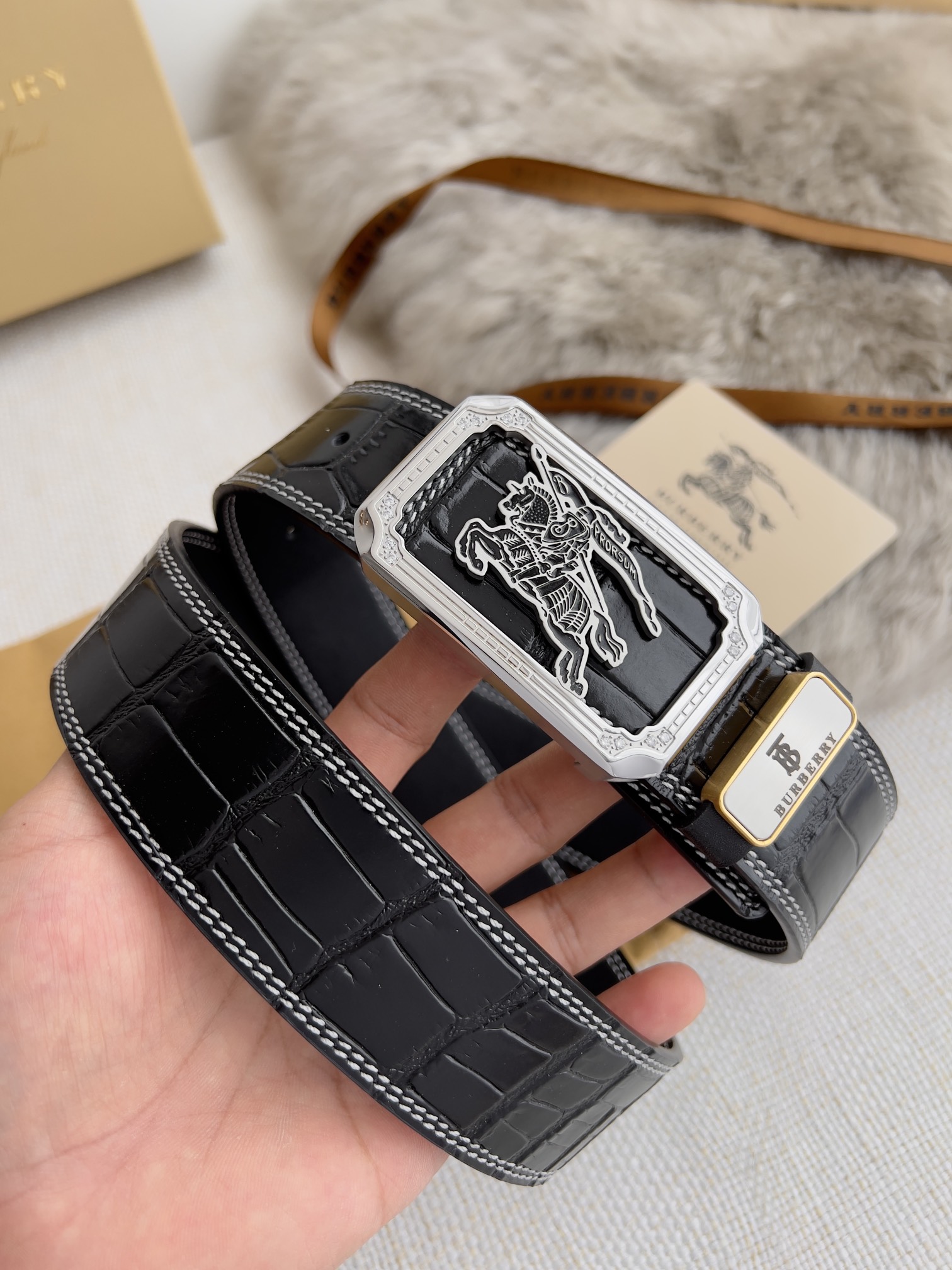 【BURBERRY 】(バーバリー) 3.8cmベルト メンズ-BRAND OFF