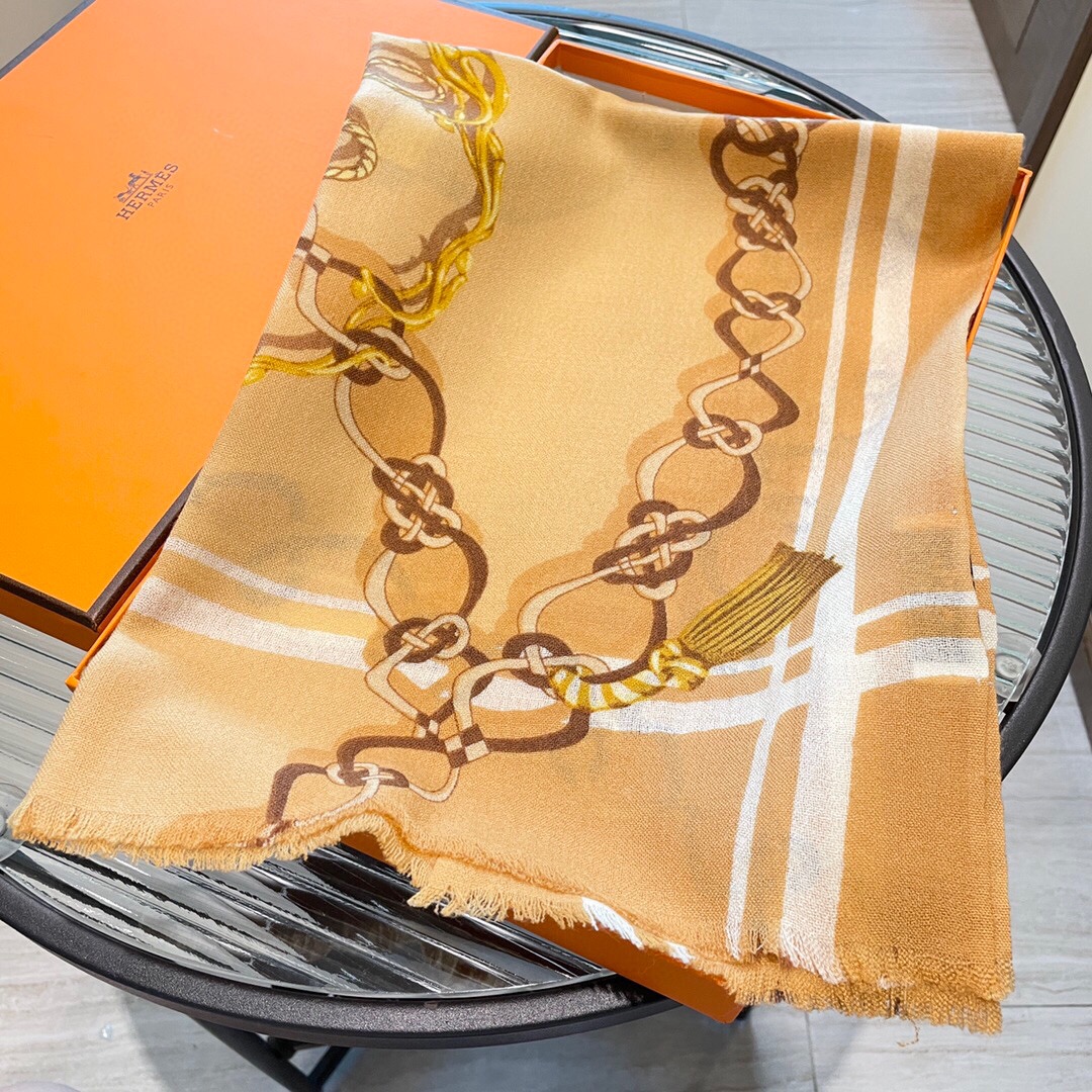 【HERMES エルメス 】スカーフ32*190CM-BRAND OFF