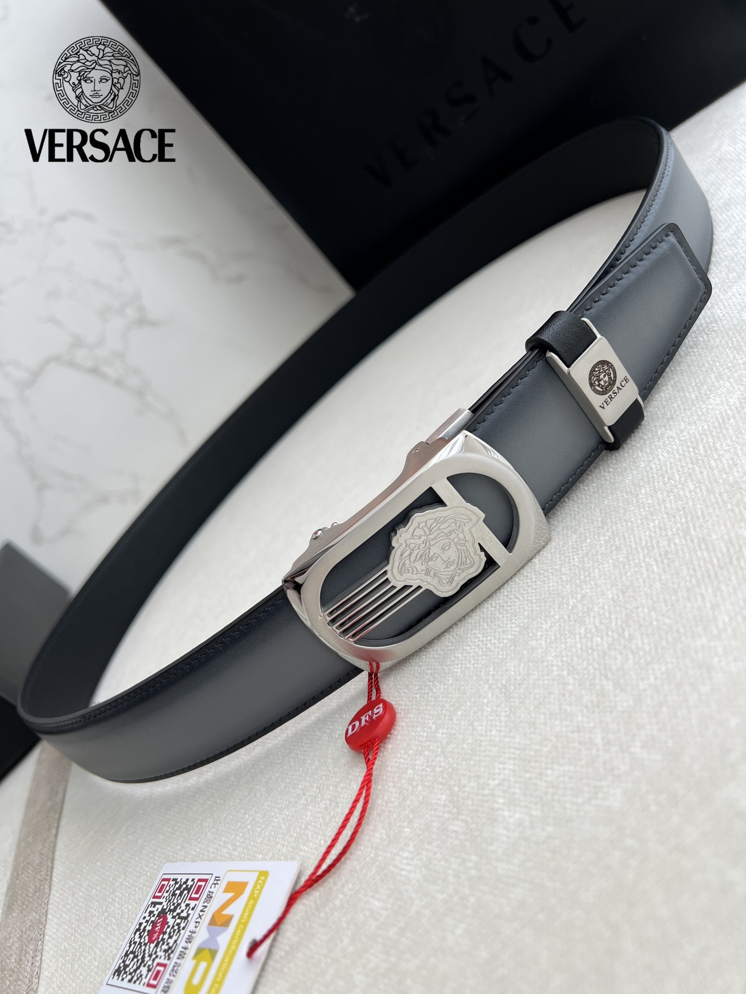 【VERSACE】(ヴェルサーチ) 3.5cmベルト メンズ-BRAND OFF