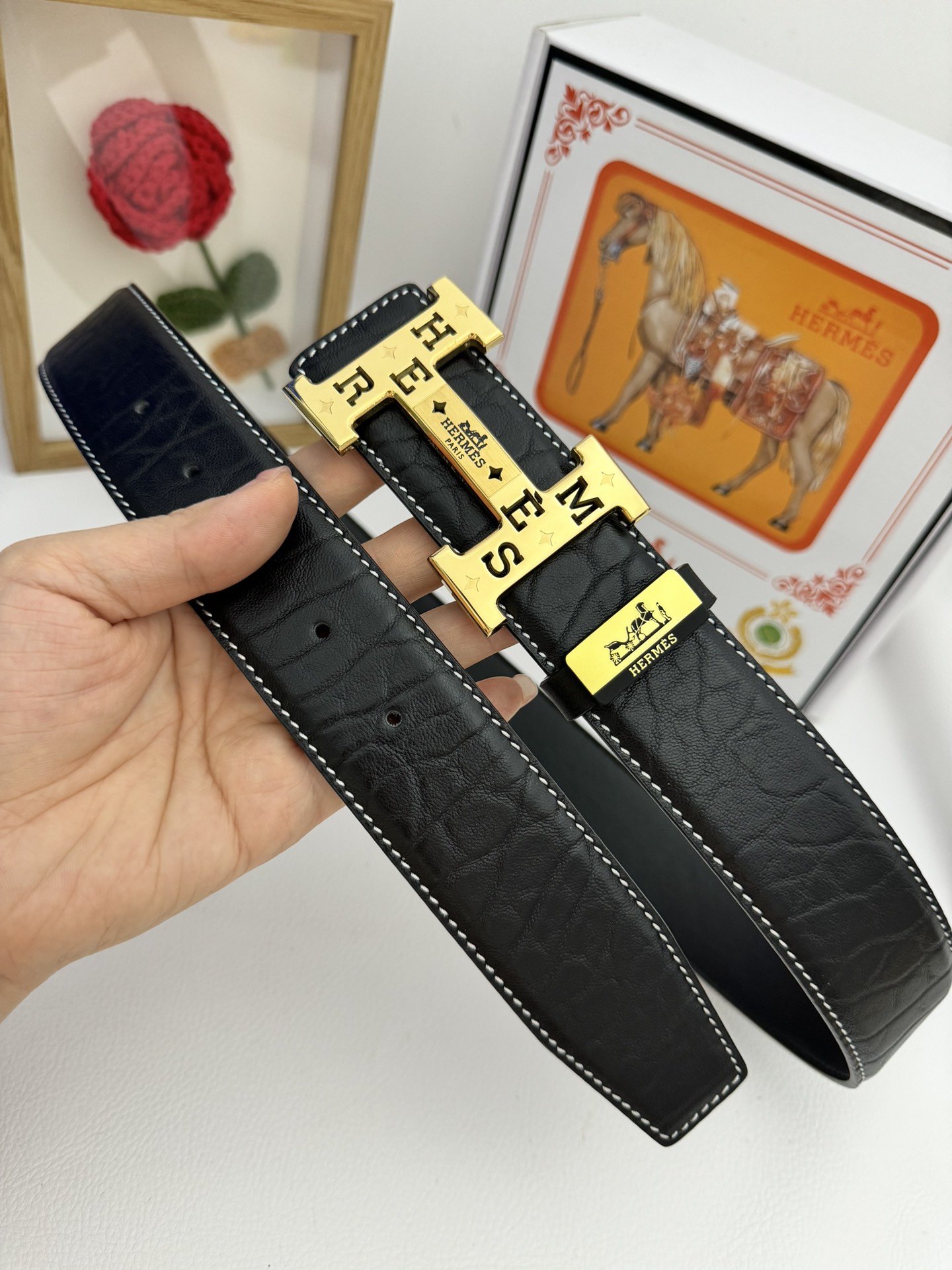 【Hermès】(エルメス) 3.8cmベルト メンズ-BRAND OFF