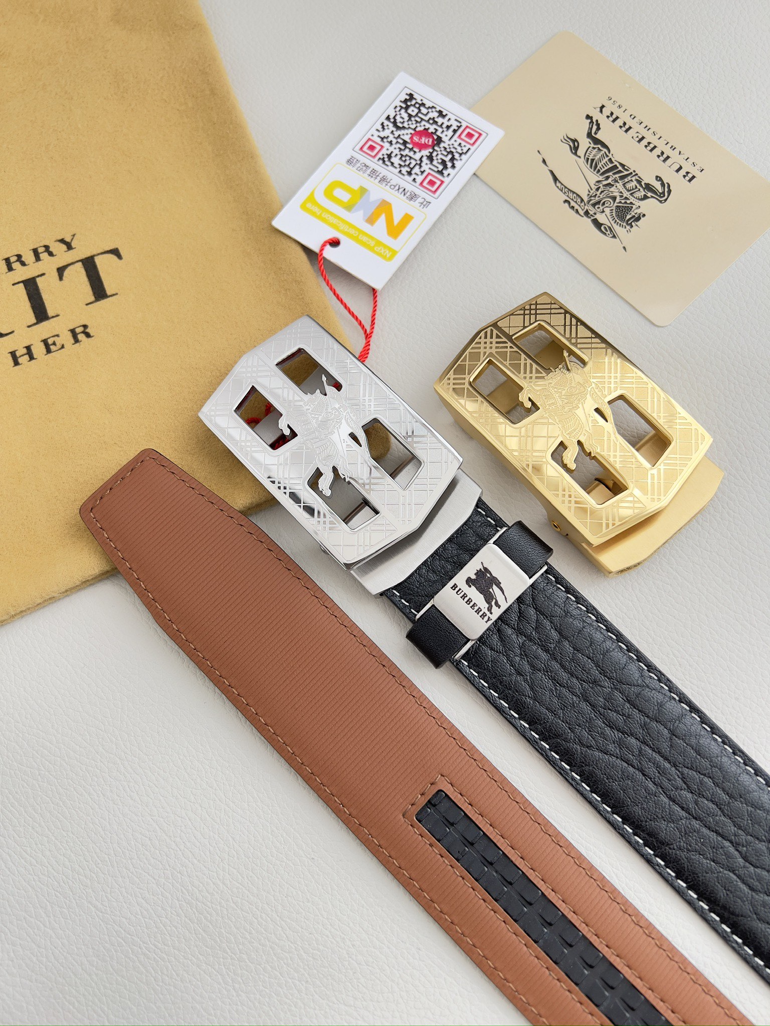 【BURBERRY】(バーバリー) 3.5cmベルト メンズ-BRAND OFF