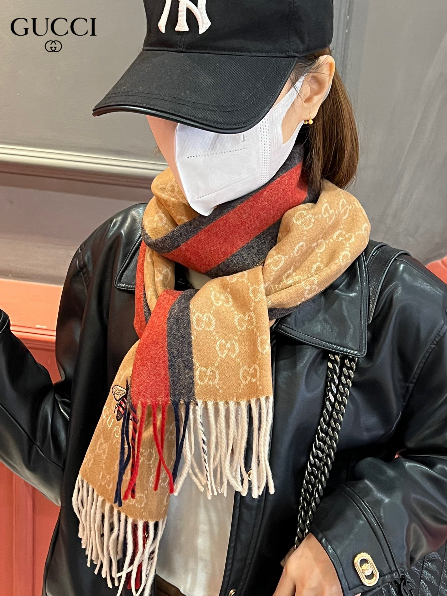 【GUCCI グッチ】スカーフ180*35CM  241108-BRAND OFF
