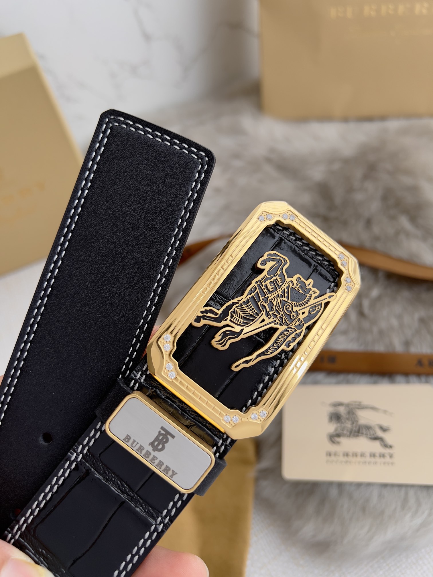 【BURBERRY 】(バーバリー) 3.8cmベルト メンズ-BRAND OFF