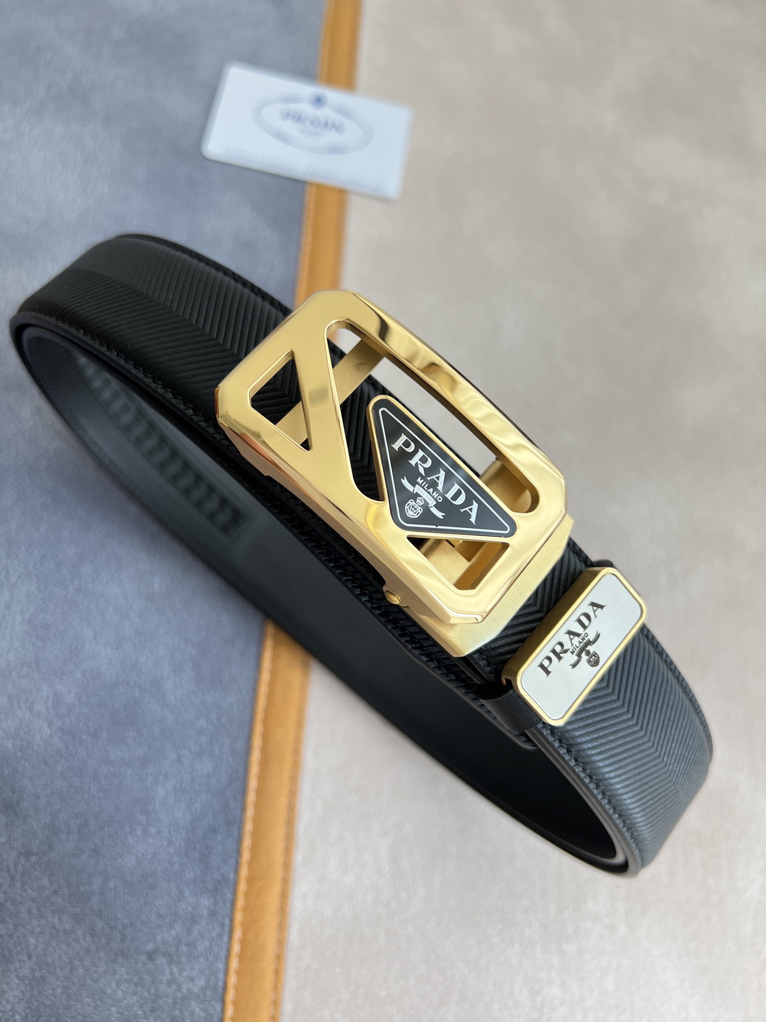 【PRADA】(プラダ) 3.5cmベルト メンズ-BRAND OFF