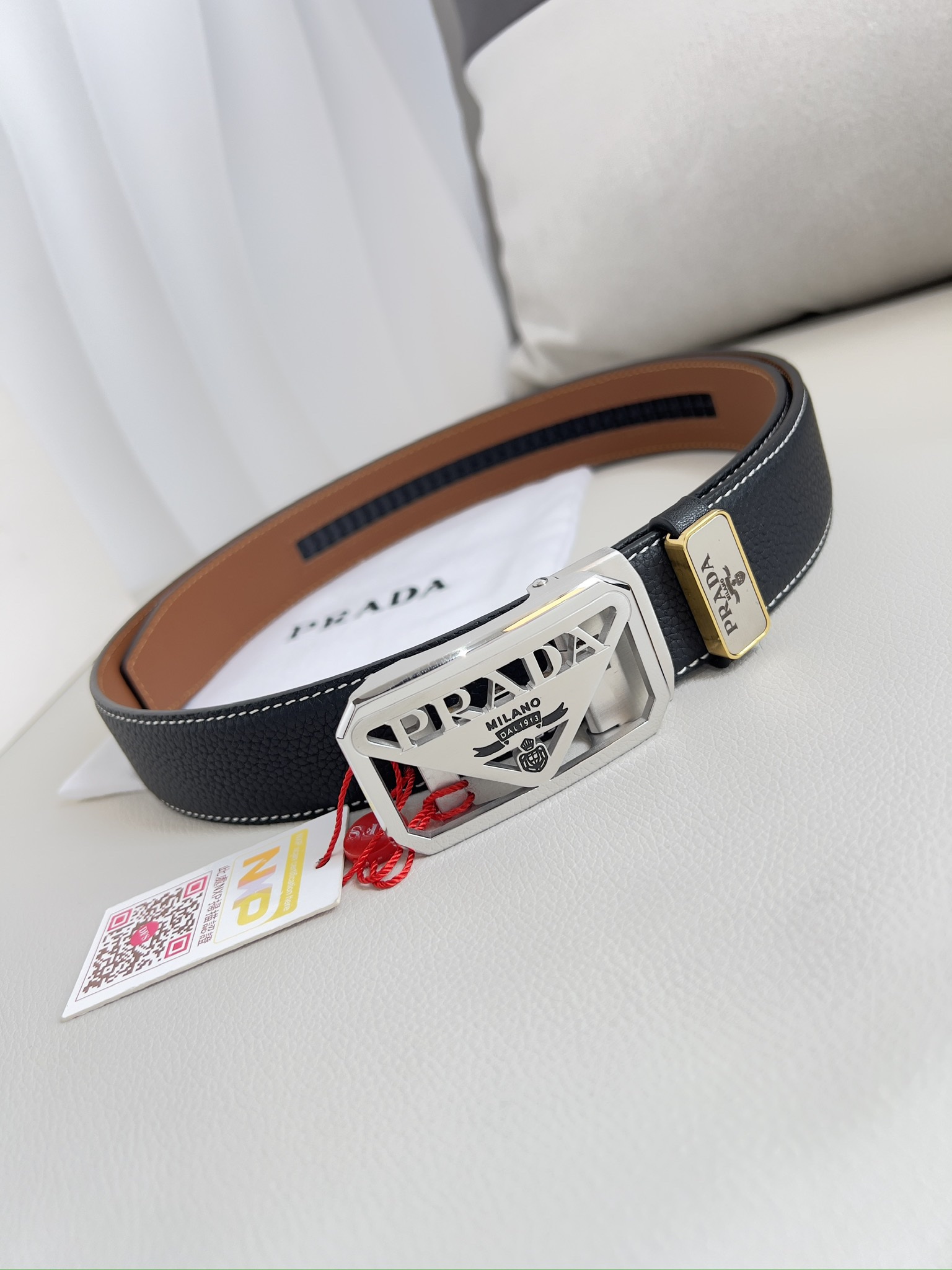 【PRADA】(プラダ) 3.5cmベルト メンズ-BRAND OFF