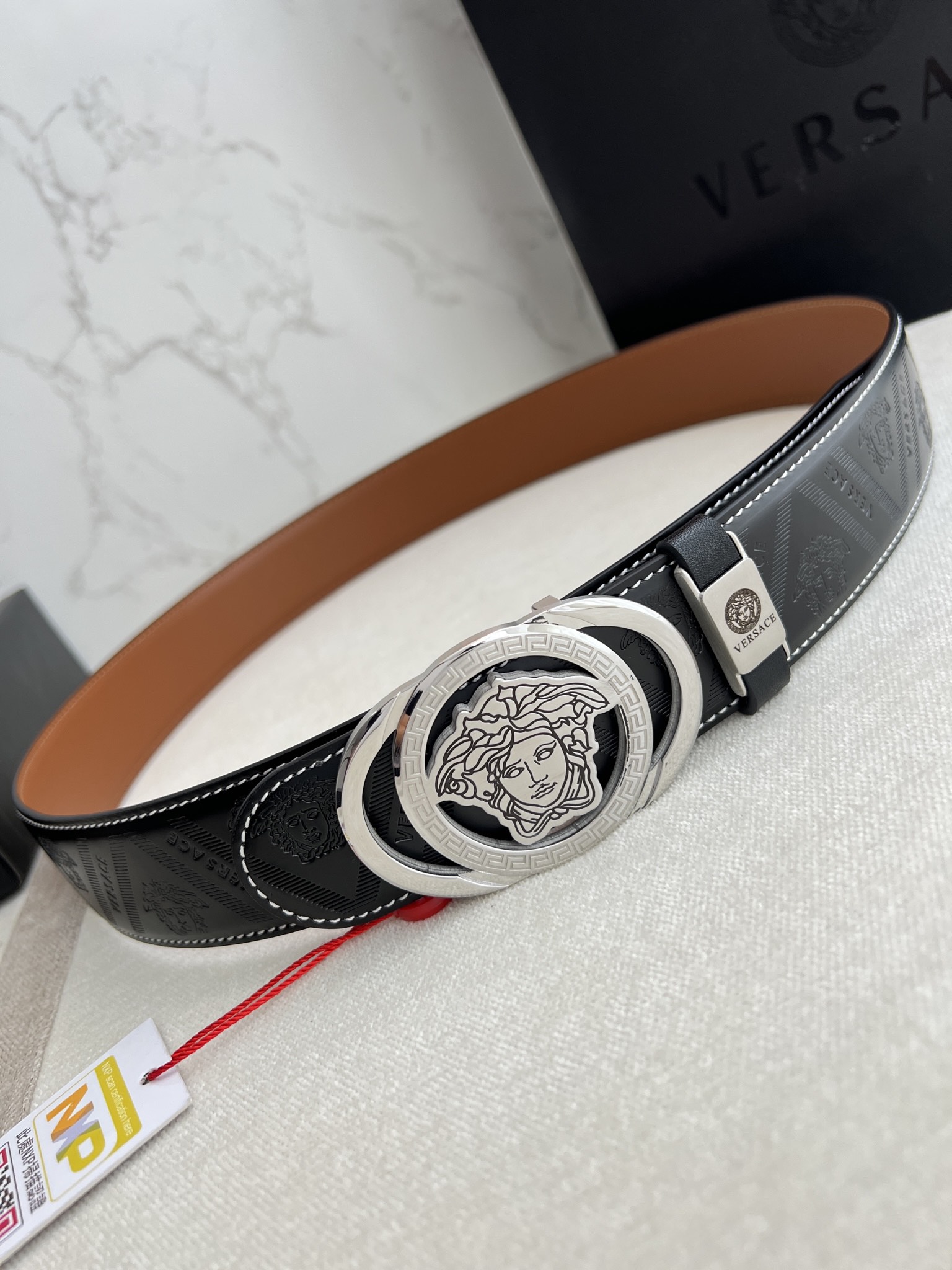 【VERSACE】(ヴェルサーチ) 3.8cmベルト メンズ-BRAND OFF