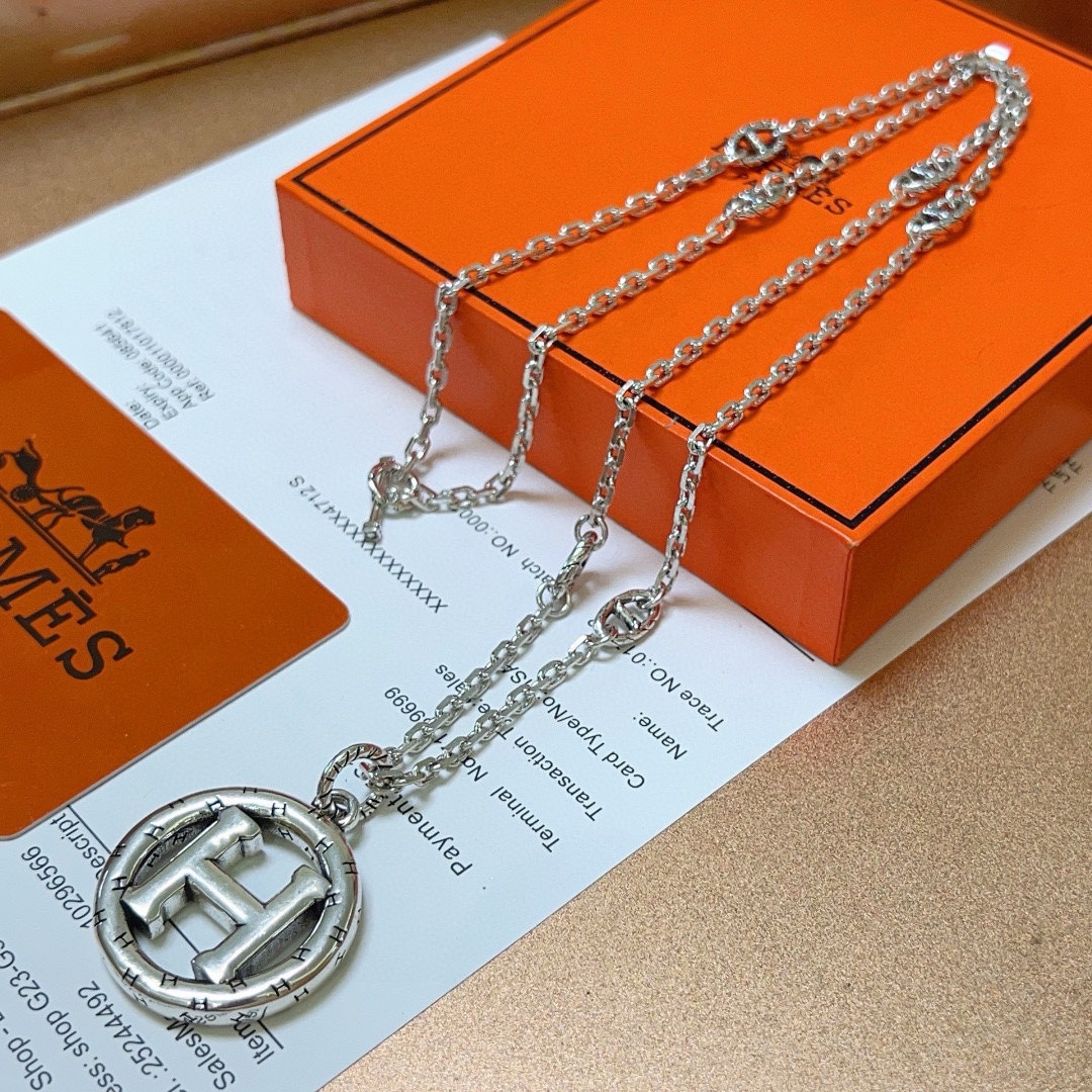 【HERMES】ネックレス、新しいネックレス万能シンプルファッションオーナメント 2473-BRAND OFF
