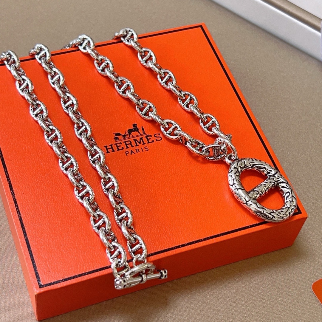 【HERMES】ネックレス、新しいネックレス万能シンプルファッションオーナメント 2473-BRAND OFF