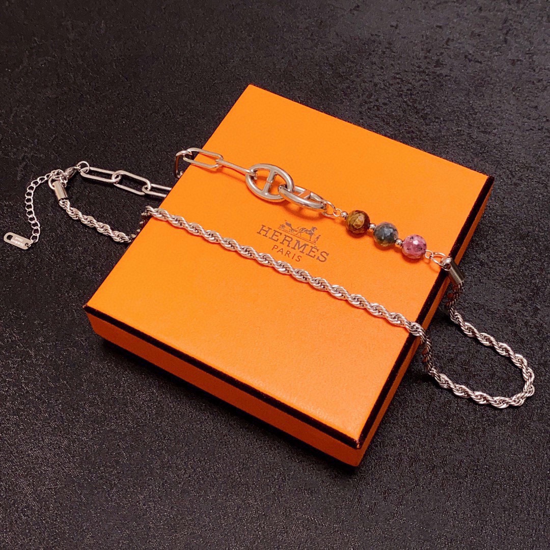 【HERMES】ネックレス、新しいネックレス万能シンプルファッションオーナメント 2473-BRAND OFF