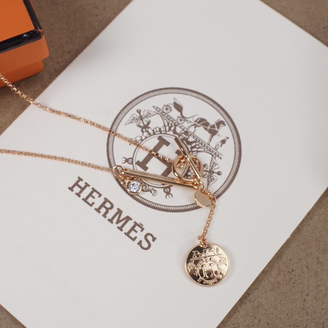【HERMES】ネックレス、新しいネックレス万能シンプルファッションオーナメント 2473-BRAND OFF