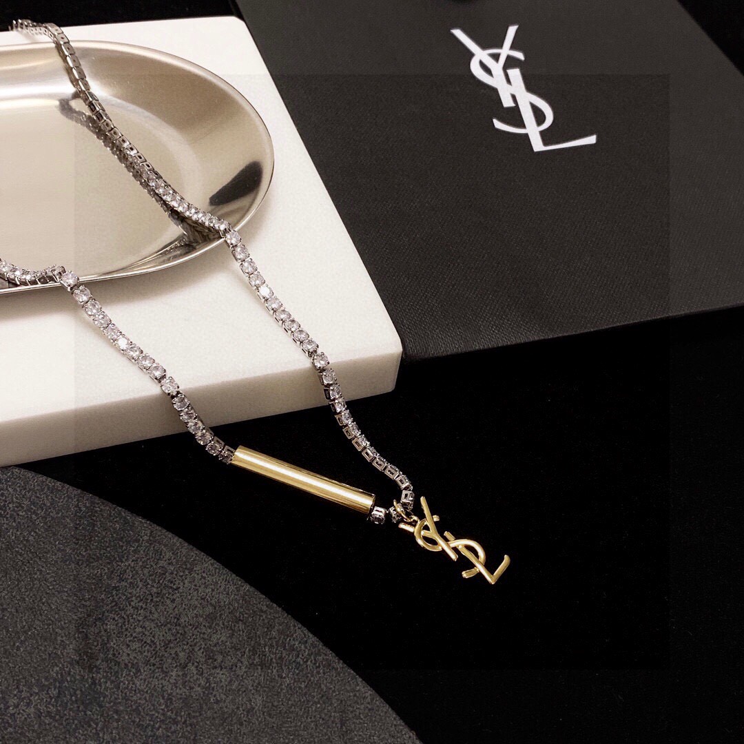 【YSL SAINT LAURENT  】サンローラン ネックレス、新しいネックレス万能シンプルファッションオーナメント-BRAND OFF