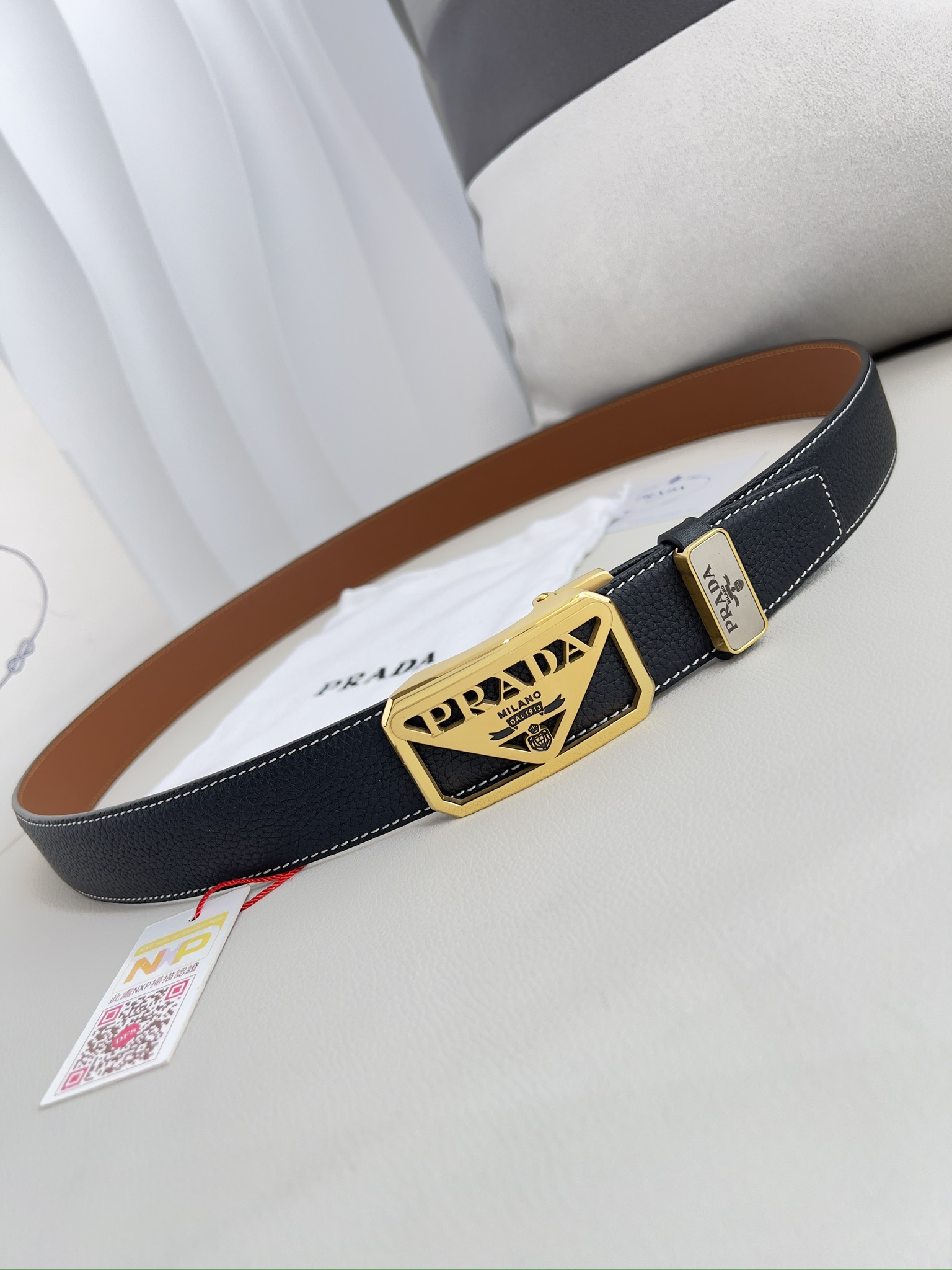 【PRADA】(プラダ) 3.5cmベルト メンズ-BRAND OFF