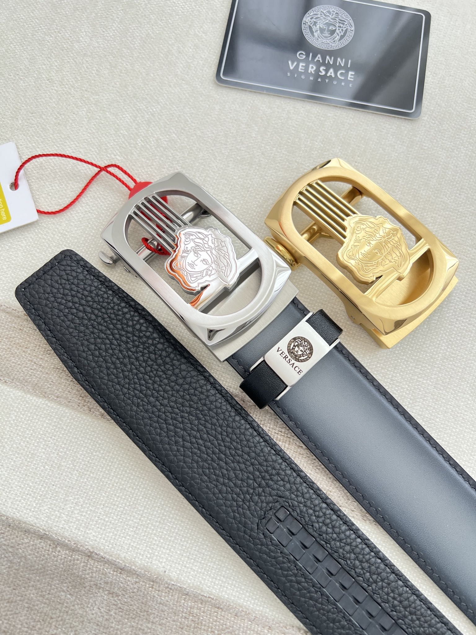 【VERSACE】(ヴェルサーチ) 3.5cmベルト メンズ-BRAND OFF