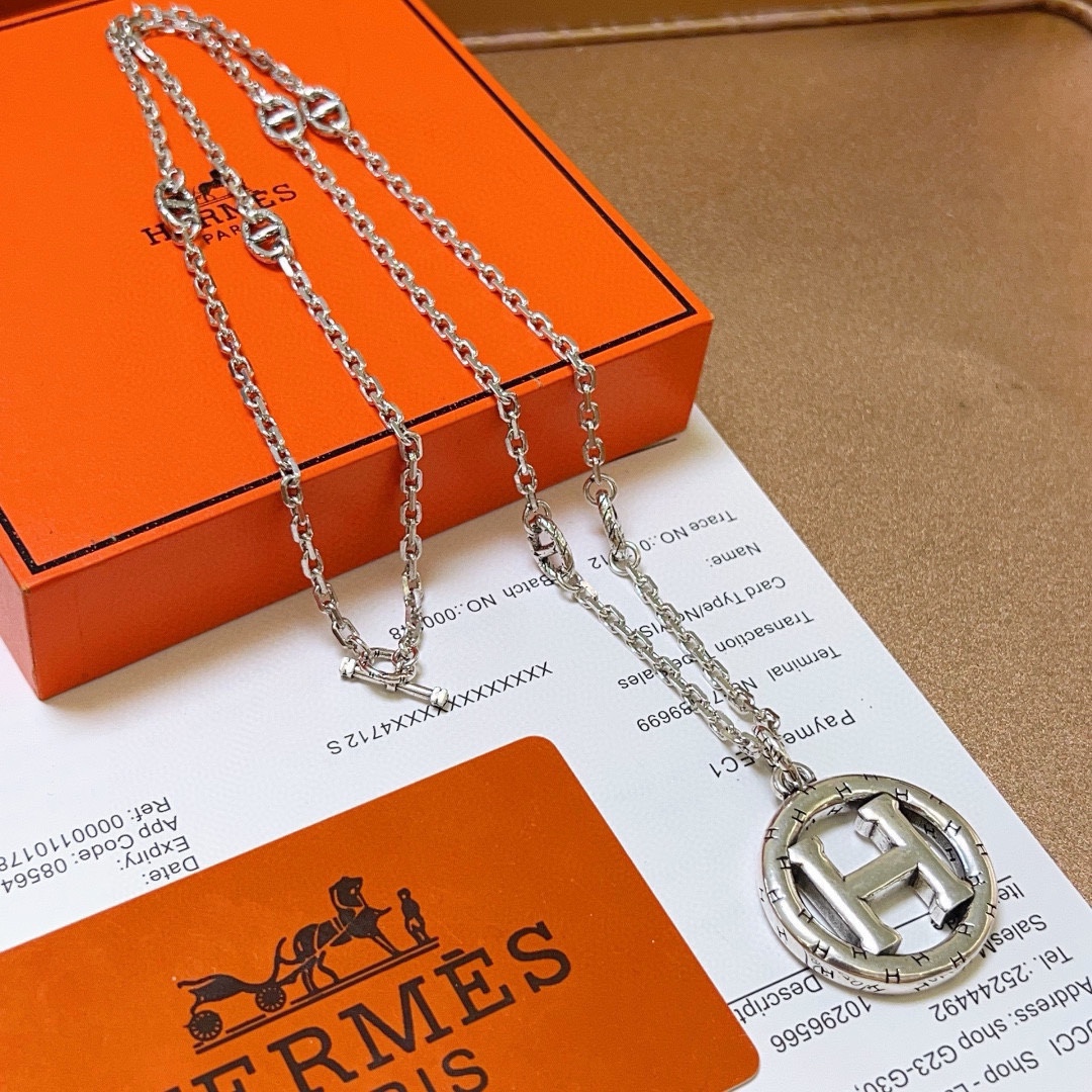 【HERMES】ネックレス、新しいネックレス万能シンプルファッションオーナメント 2473-BRAND OFF